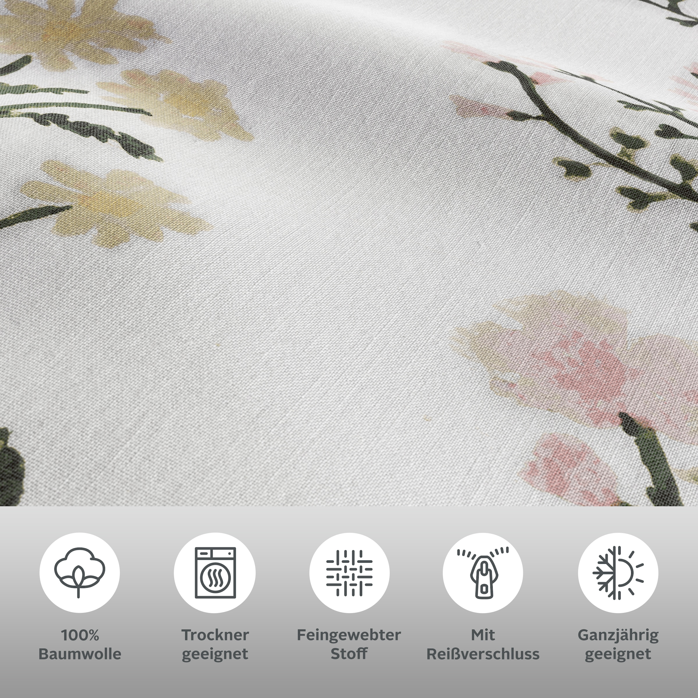 GOODproduct Bettwäsche »Claara« 2 Stk. mit Blumen Design, skandinavisch, romantische Bettwäsche