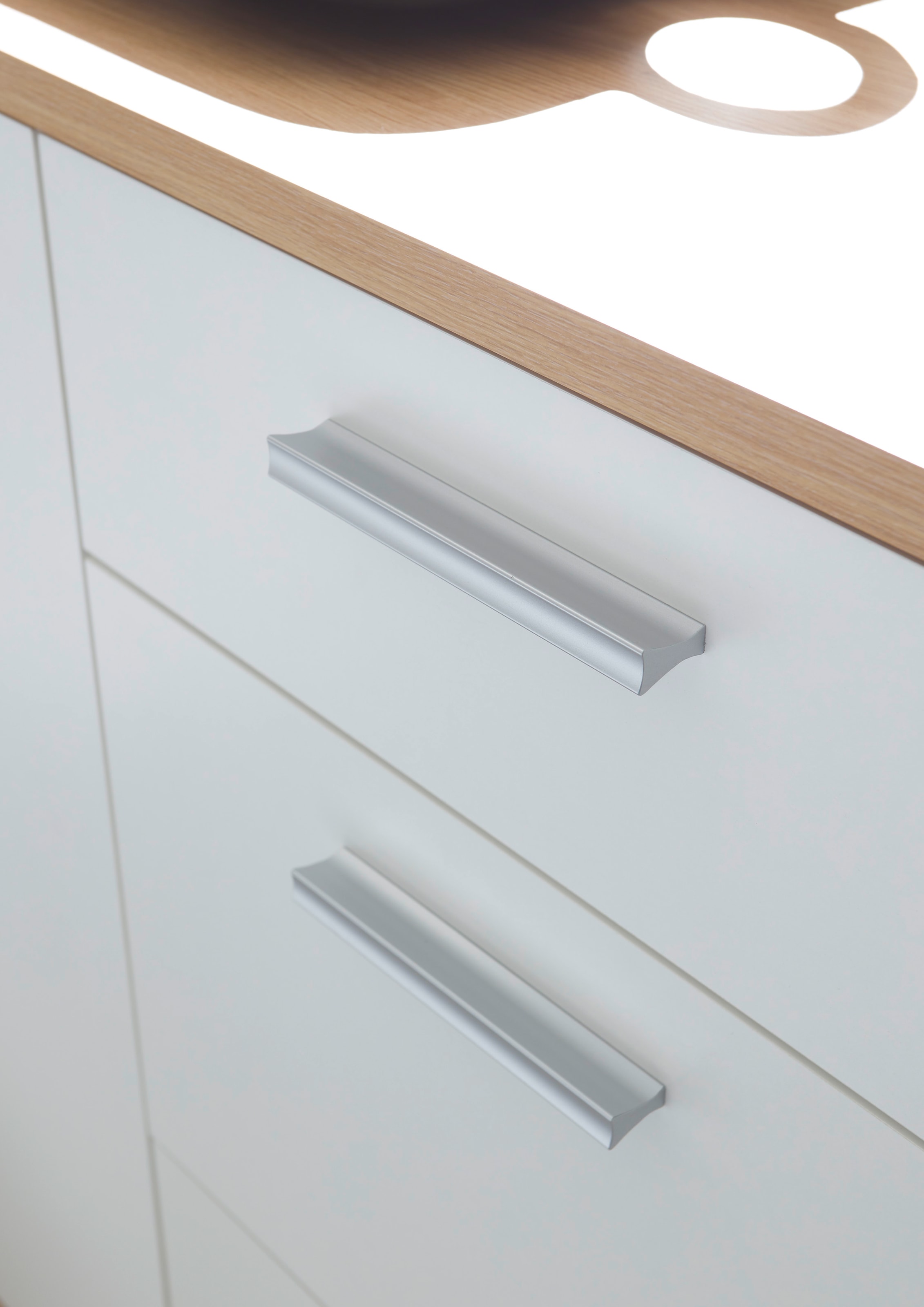 HBZ Kommode »BC1035 weiss matt, BxHxT 180x86x38 cm«, Sideboard mit 3 Türen, 3 Schubkästen, 2 Einlegeböden