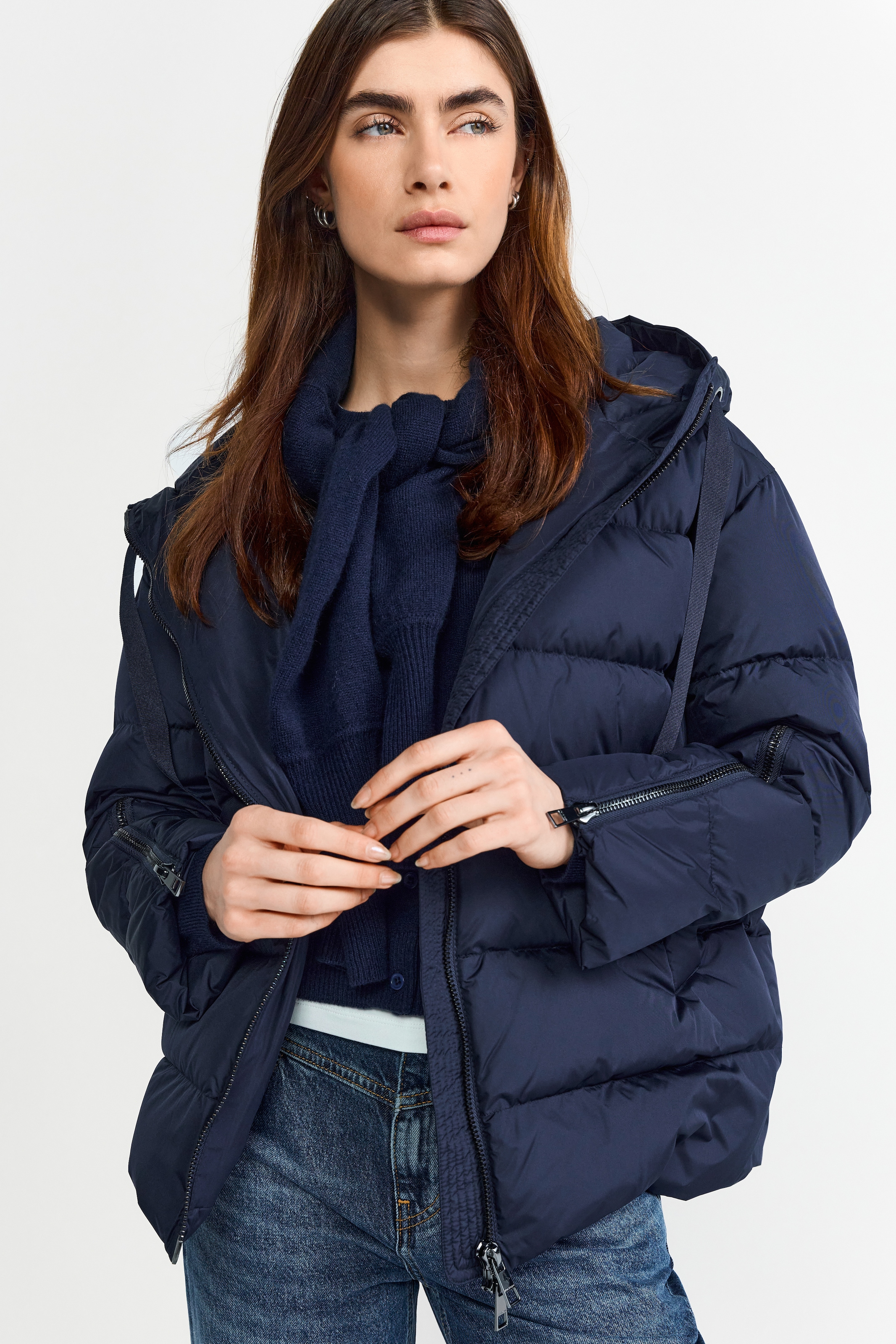Image of RICHROYAL Steppjacke mit Kapuze oversized, 2-Wege-Reissverschluss, Winterjacke