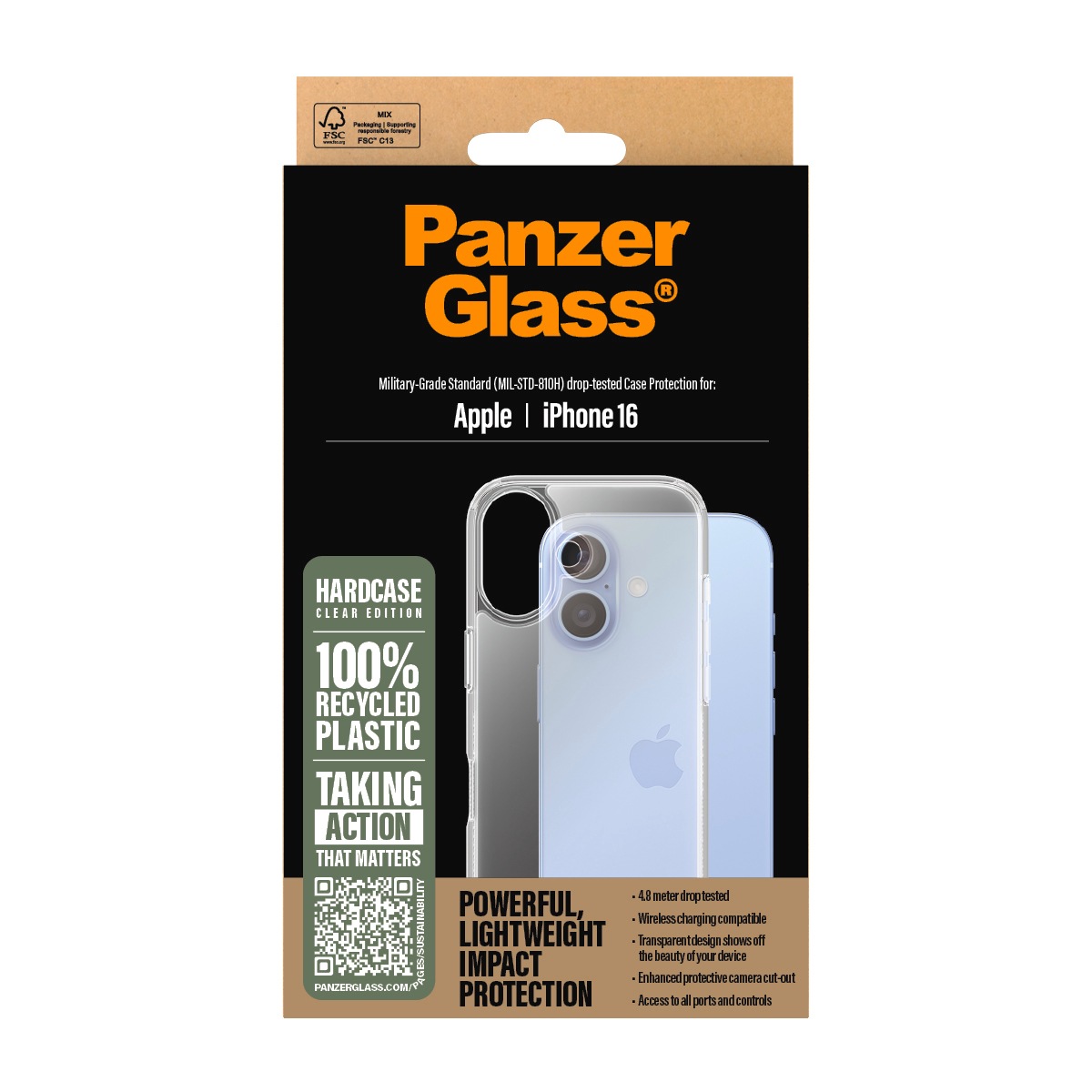 CARE by PanzerGlass Housse pour téléphone portable »HardCase für Apple iPhone 16« Backcover, Schutzhülle, Handyschutzhülle, Case, Schutzcase, stossfest