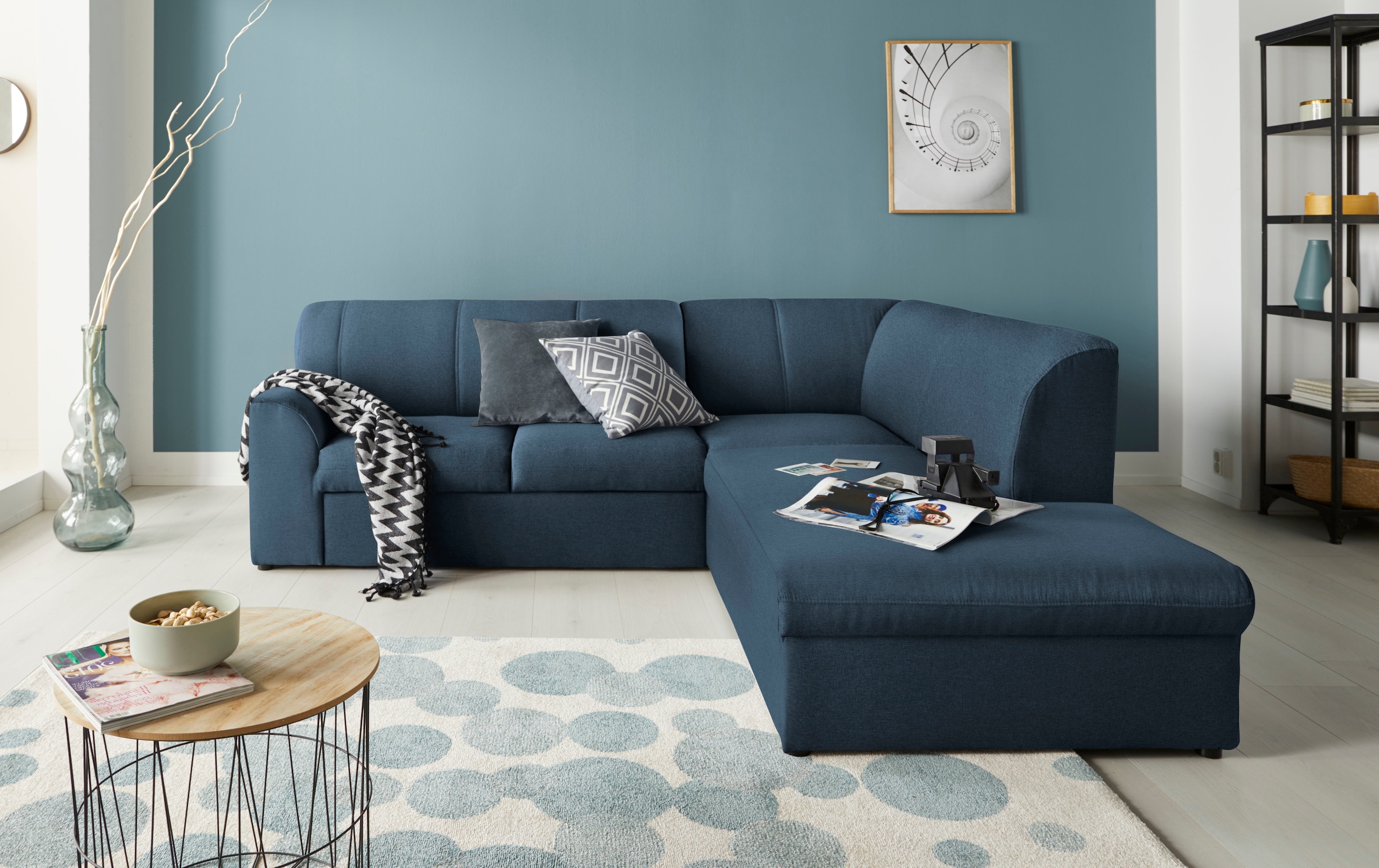 Image of DOMO collection Ecksofa "Topper zeitlos elegant, kompakte StellmasseL-Form" mit Ottomane, wahlweise mit Schlaffunktion