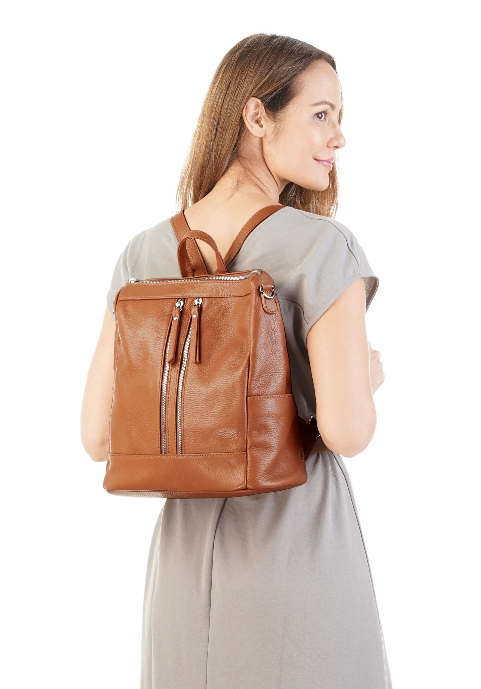 Samantha Look Cityrucksack, echt Leder, Made in Italy