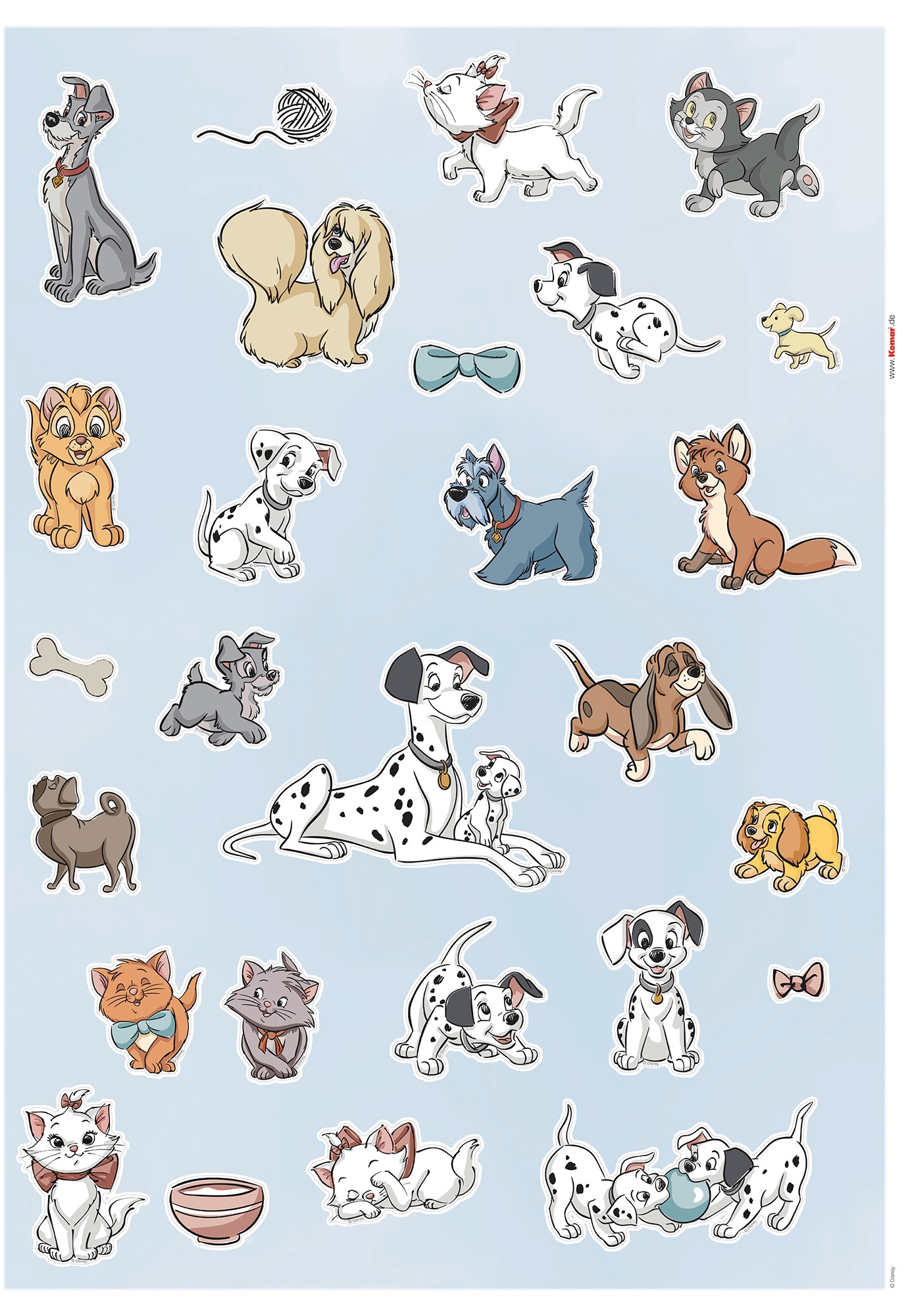 Wandtattoo Wandtattoo St.), 50x70 (27 x Dogs«, versandkostenfrei »Disney and ♕ cm (Breite Höhe), auf Cats Komar selbstklebendes