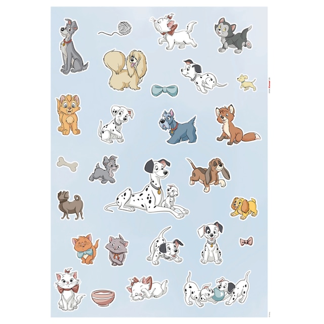 ♕ Komar Wandtattoo »Disney Cats and Dogs«, (27 St.), 50x70 cm (Breite x  Höhe), selbstklebendes Wandtattoo versandkostenfrei auf