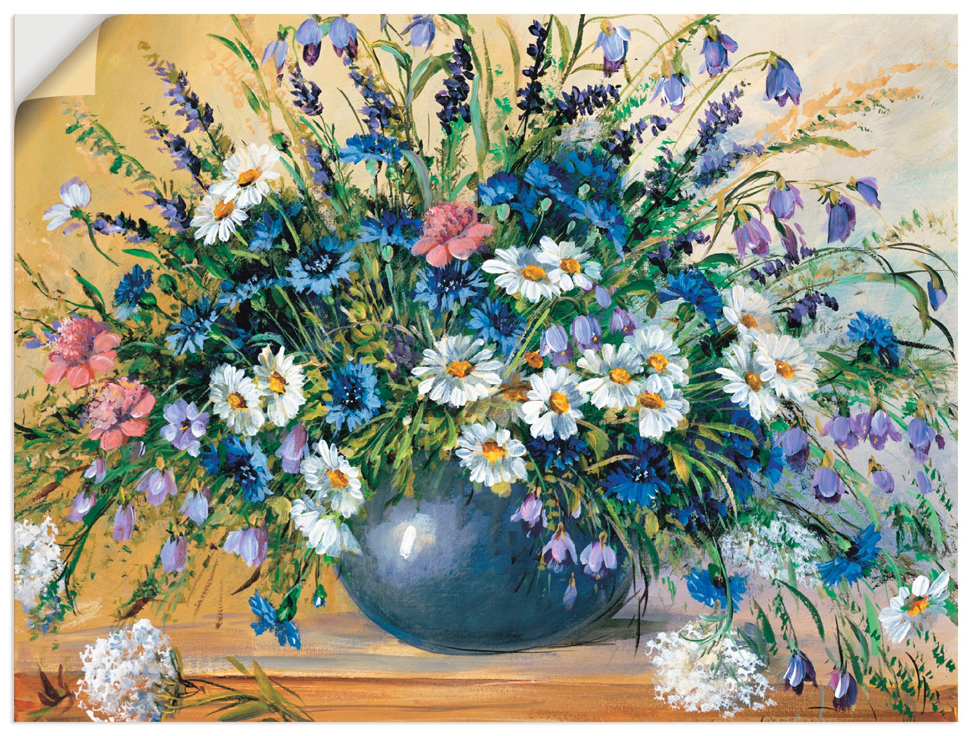 Image of Artland Wandbild »Vase mit Kornblumen«, Blumen, (1 St.), in vielen Grössen & Produktarten -Leinwandbild, Poster, Wandaufkleber / Wandtattoo auch für Badezimmer geeignet bei Ackermann Versand Schweiz