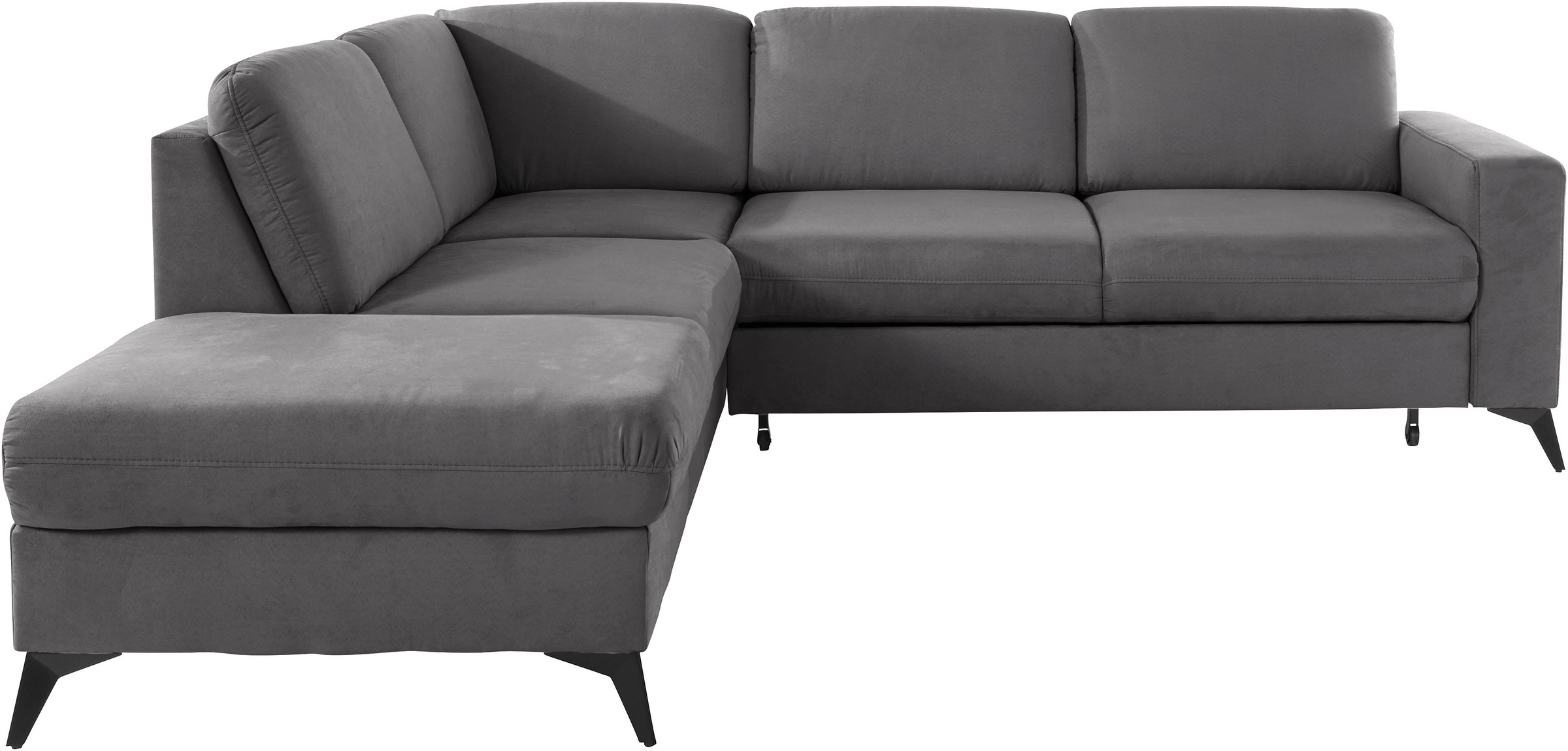 Places of Style Ecksofa »Lolland L-Form«, Wahlweise mit Bettfunktion und Stauraum, auch mit abwischbarem Bezug