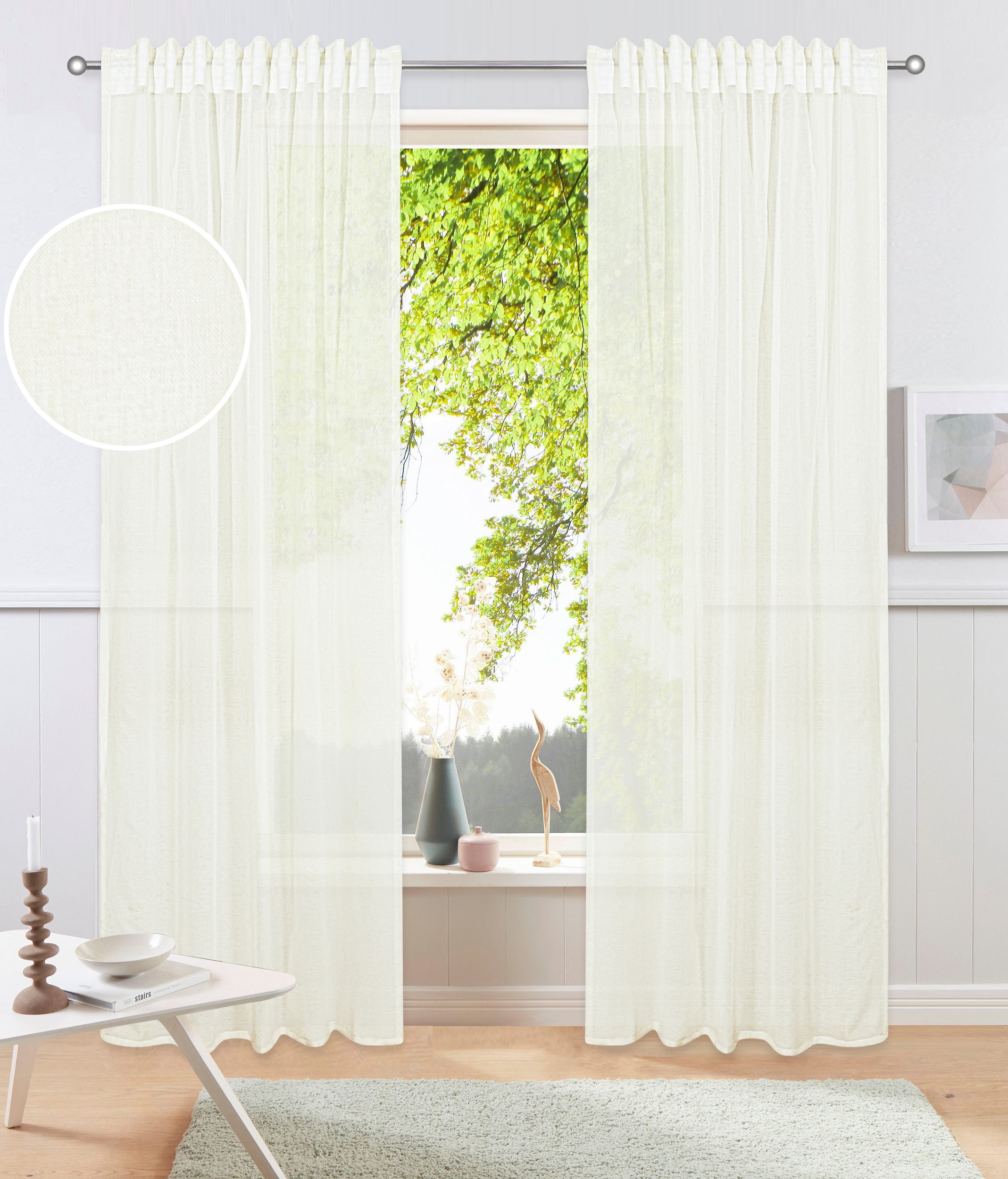 GOODproduct Rideau »Dolly« Bande multifonctionnelle 1 cuis tlg. tissé, polyester