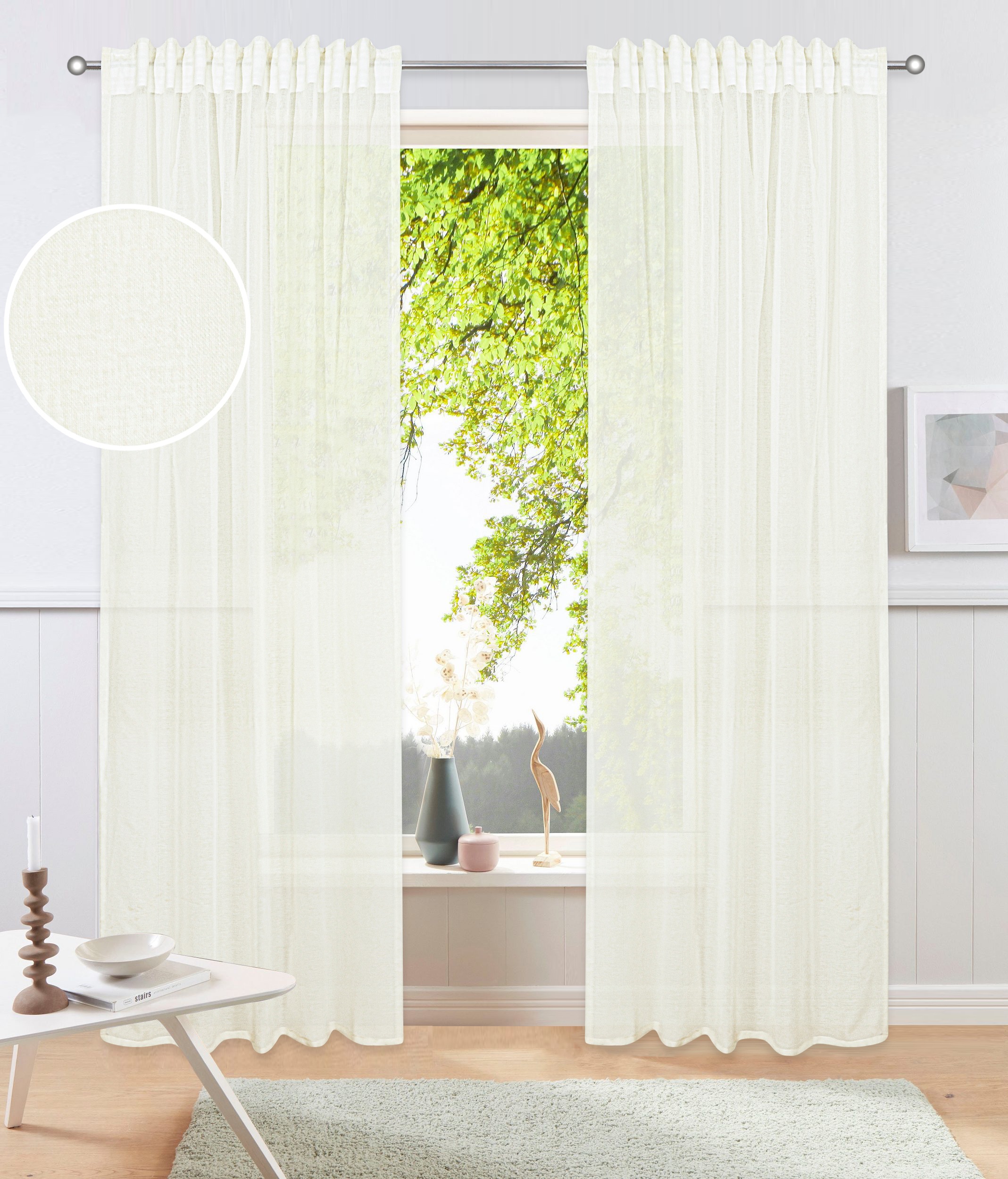 Image of GOODproduct Gardine "Dolly, 1er- und 2er-Set, transparent, Multiband" Multifunktionsband 1 Stk. tlg. gewebt, Polyester