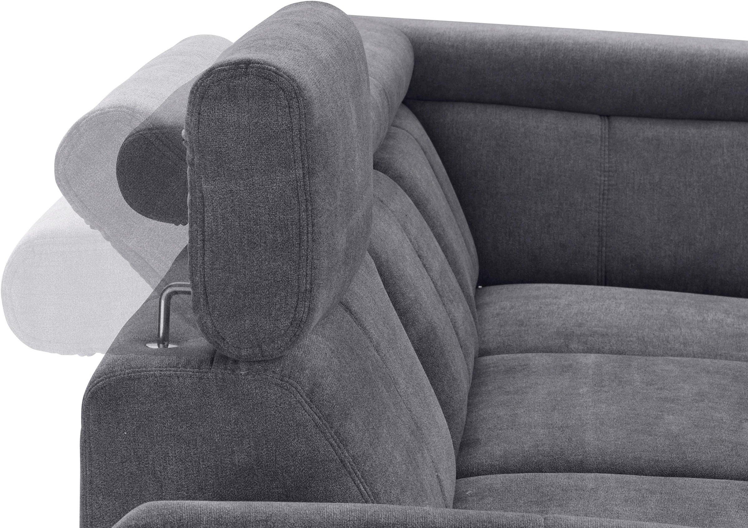 exxpo - sofa fashion Ecksofa »Salerno, klassisch modernes Funktionssofa, hoher Sitzkomfort, L-Form«, inkl. Kopf- und Armteilverstellung, wahlweise mit Bettfunktion
