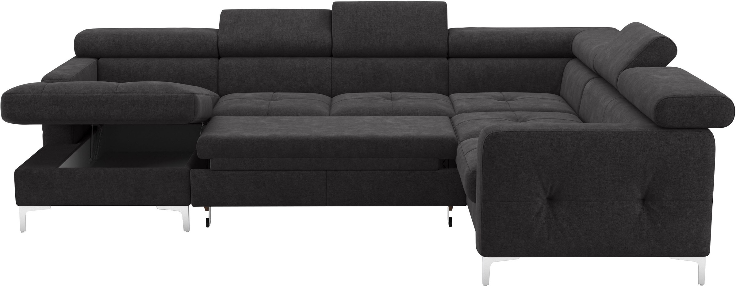 COTTA Wohnlandschaft »Sammy U-Form«, mit Kopfteilverstellung, wahlweise mit Bettfunktion & Bettkasten