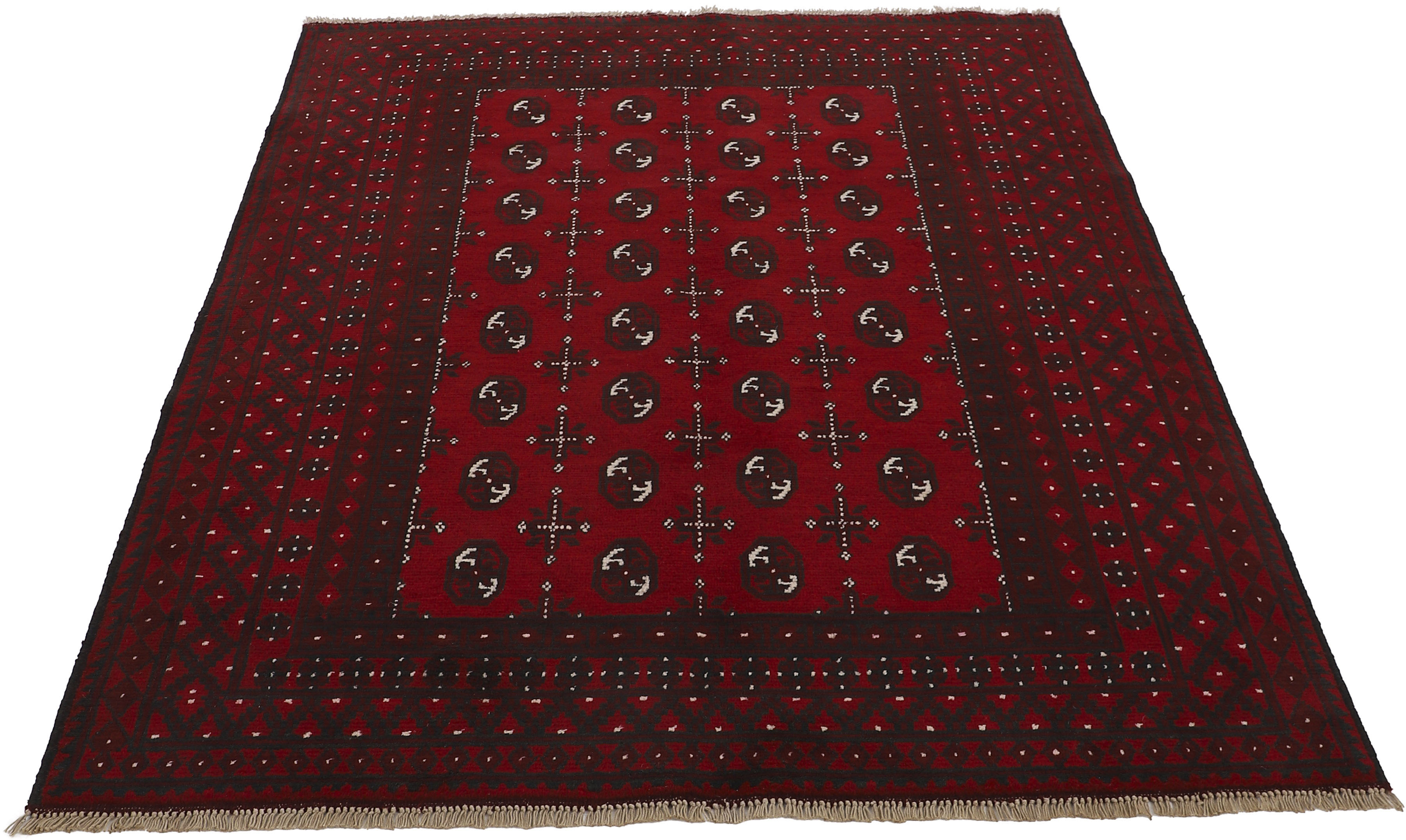 Image of Woven Arts Orientteppich »Afghan Akhche Bokhara«, rechteckig, 8 mm Höhe, reine Schurwolle für ein warmes Raumklima, handgearbeitet, Wohnzimmer, Schlafzimmer bei Ackermann Versand Schweiz