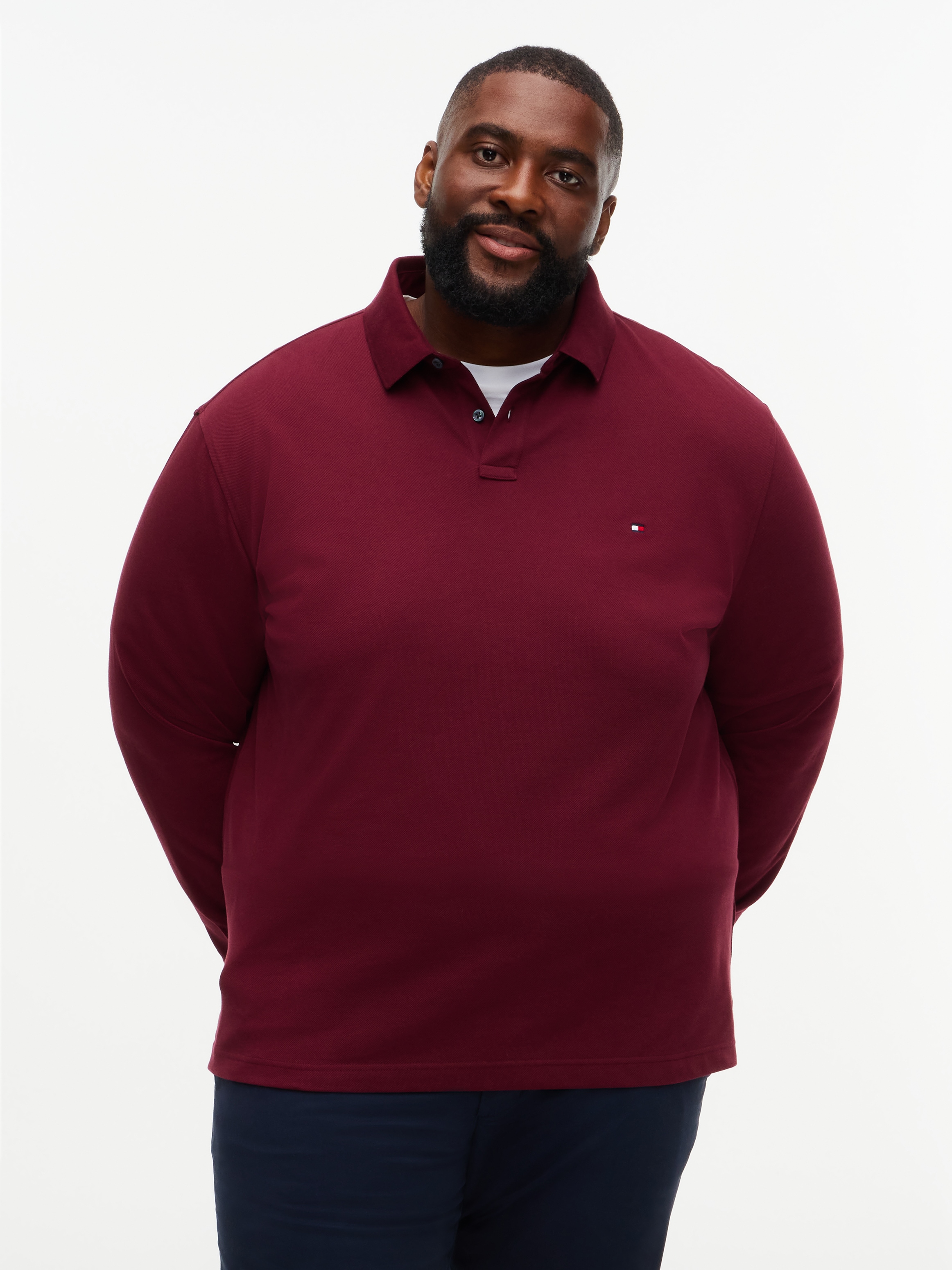 Tommy Hilfiger Big & Tall Polo à manches longues »BT-1985 REGULAR LONGSLEEVE« Grosse Grössen, Stretch-Pique