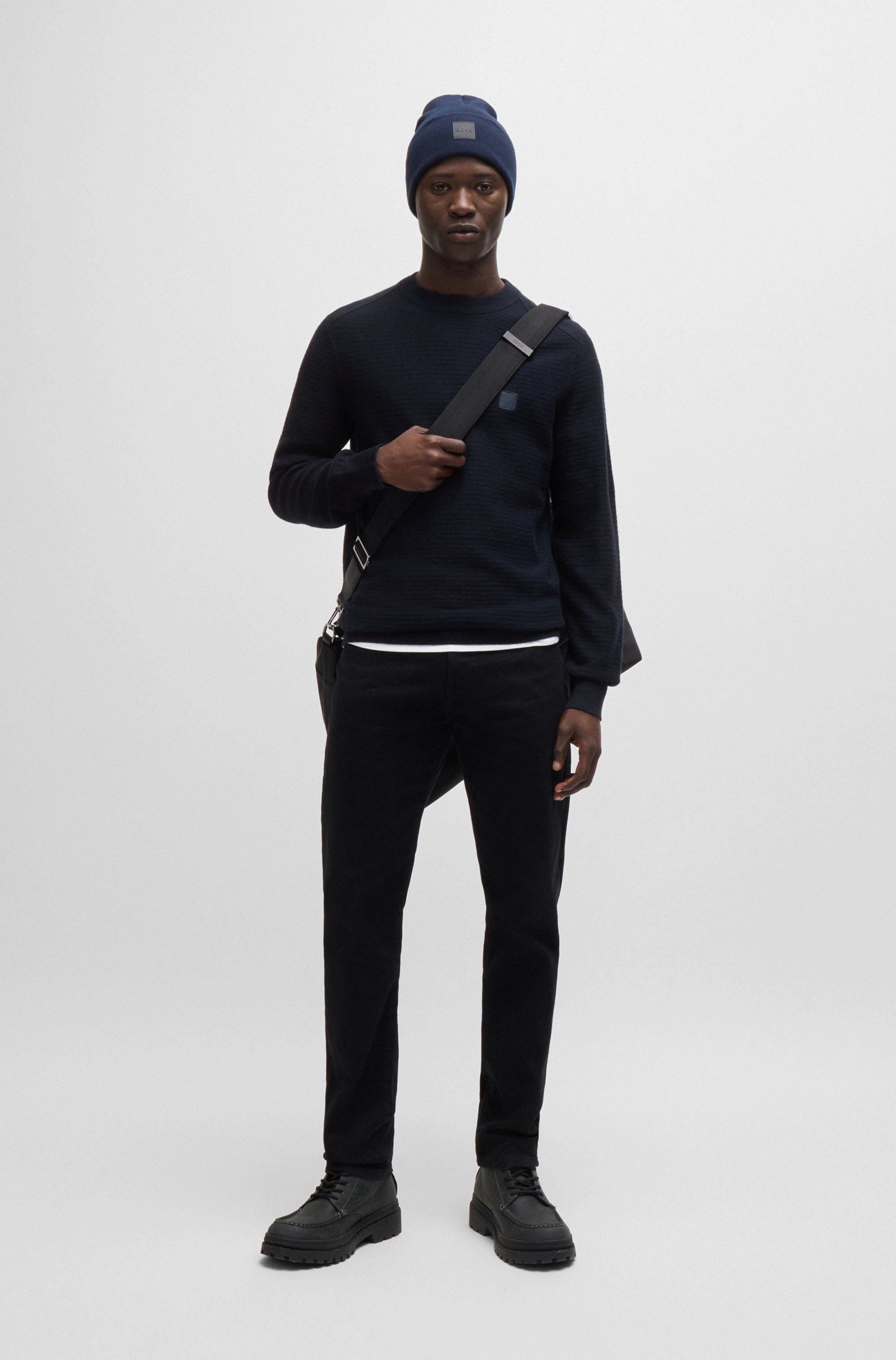 BOSS ORANGE Strickpullover »Anion« mit BOSS-Badge