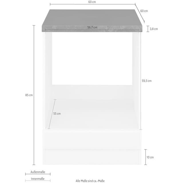♕ wiho Küchen Herdumbauschrank »Erla«, 60 cm breit mit Kassettenfront  versandkostenfrei auf