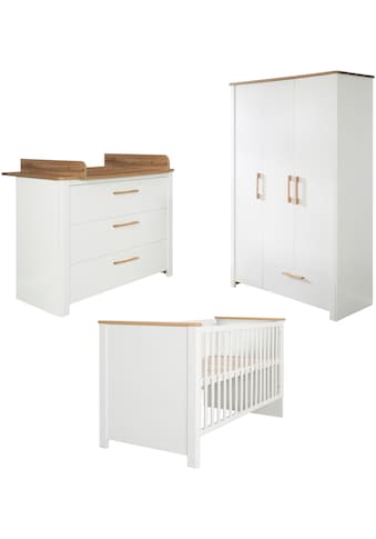 Babyzimmer-Komplettset »Ava«, (Set, 3 St., Kinderbett, Wickelkommode, Kleiderschrank),...
