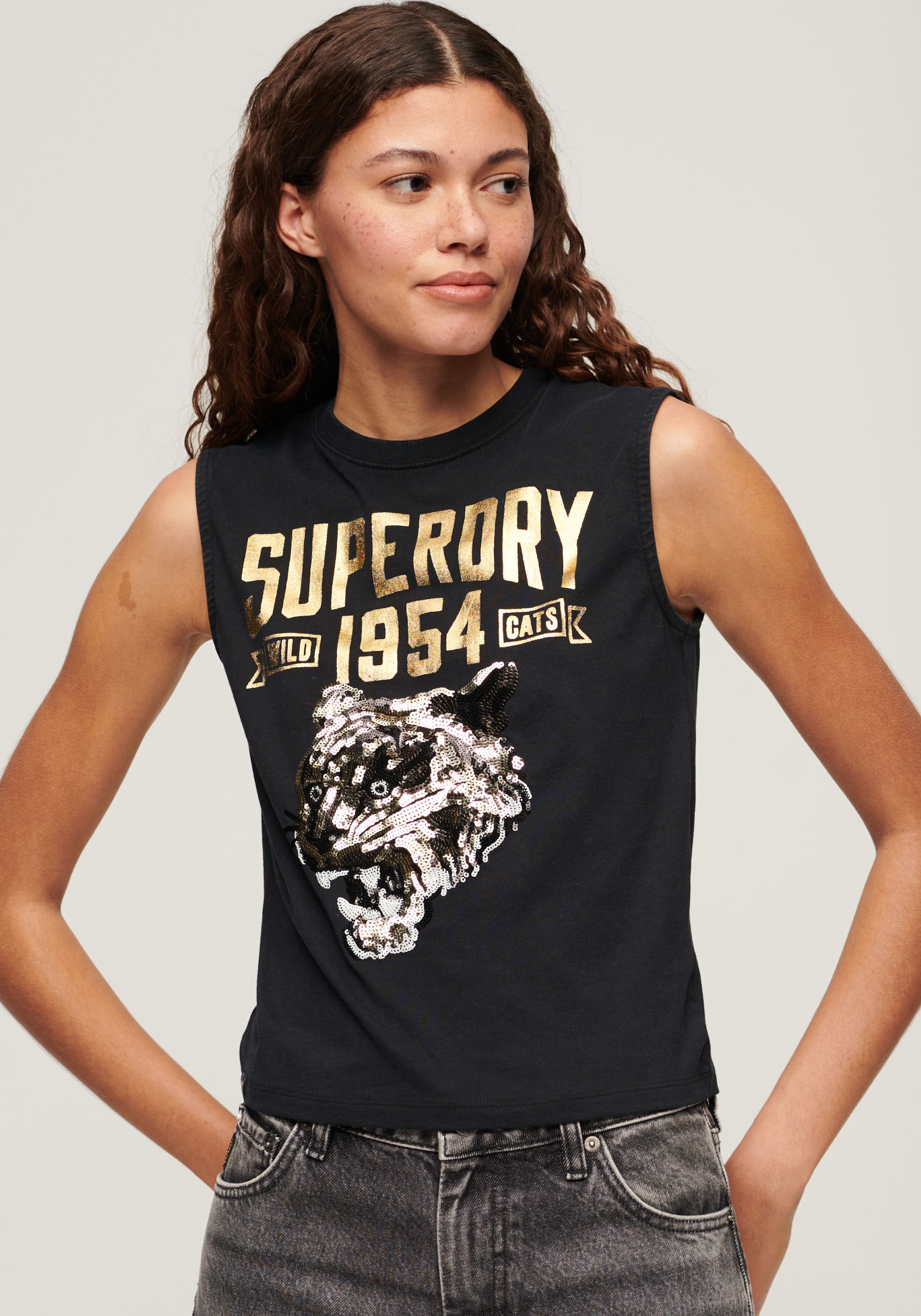 Superdry Tanktop »EMBELLISH ARCHIVE FITTED TANK«