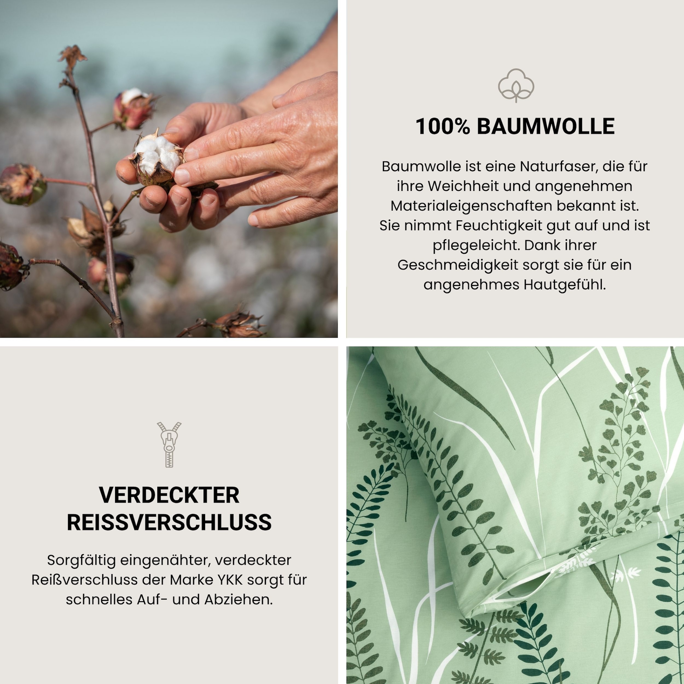 Schiesser Linge de lit »Annic aus weicher Baumwolle in floralem Dessin« 2 cuis MADE IN GREEN by OEKO-TEX®
