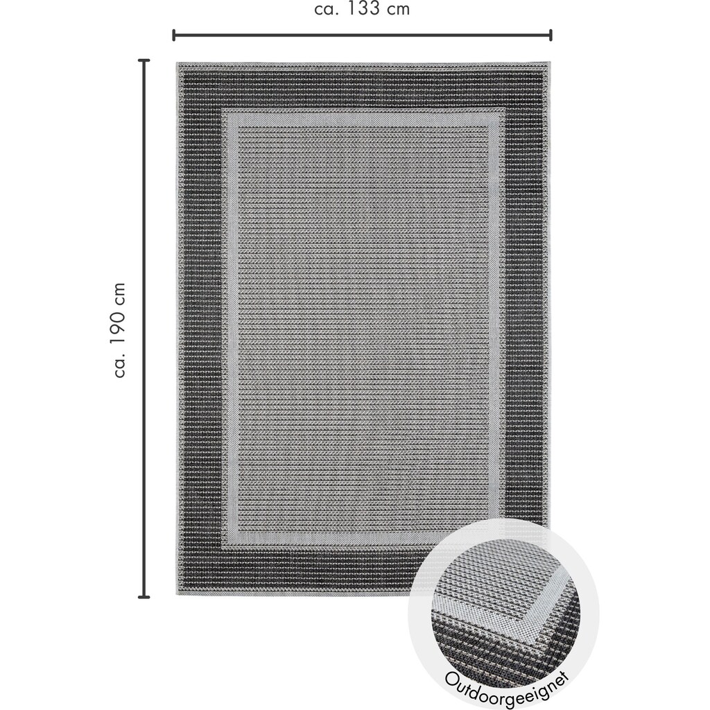 Andiamo Teppich »ARIZONA 2«, rechteckig, Flachgewebe, mit Bordüre, In- und Outdoor geeignet, Wohnzimmer
