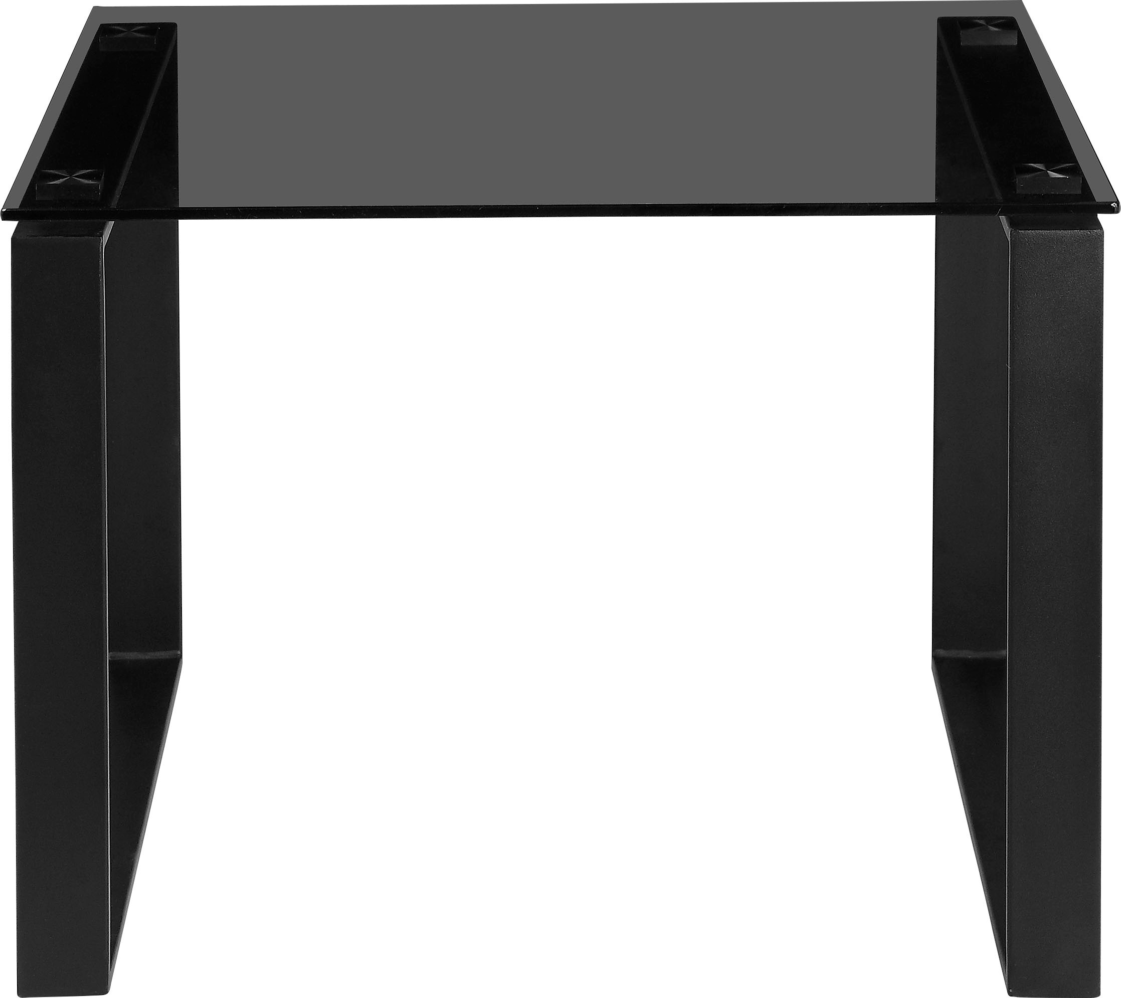 Image of Places of Style Beistelltisch »Simsbury«, Tischplatte aus gehärtetem Glas 0,8 cm, schwarzes Gestell aus Metall, in verschiedenen Grössen enthältlich, Höhe 45 cm bei Ackermann Versand Schweiz