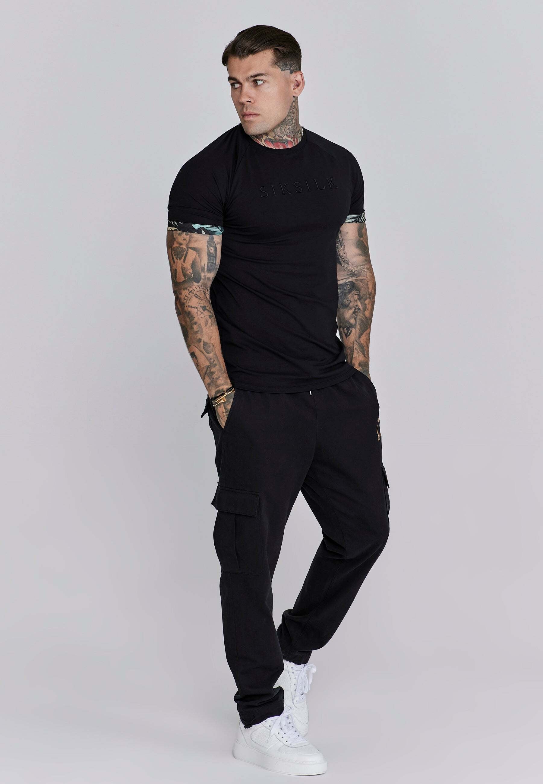 Siksilk T-Shirt »Siksilk T-Shirt Rolls Sleeve T-Shirt«