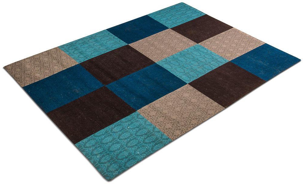 Image of morgenland Teppich »Patchwork Teppich handgetuftet türkis«, rechteckig, 8 mm Höhe, Viskose bei Ackermann Versand Schweiz