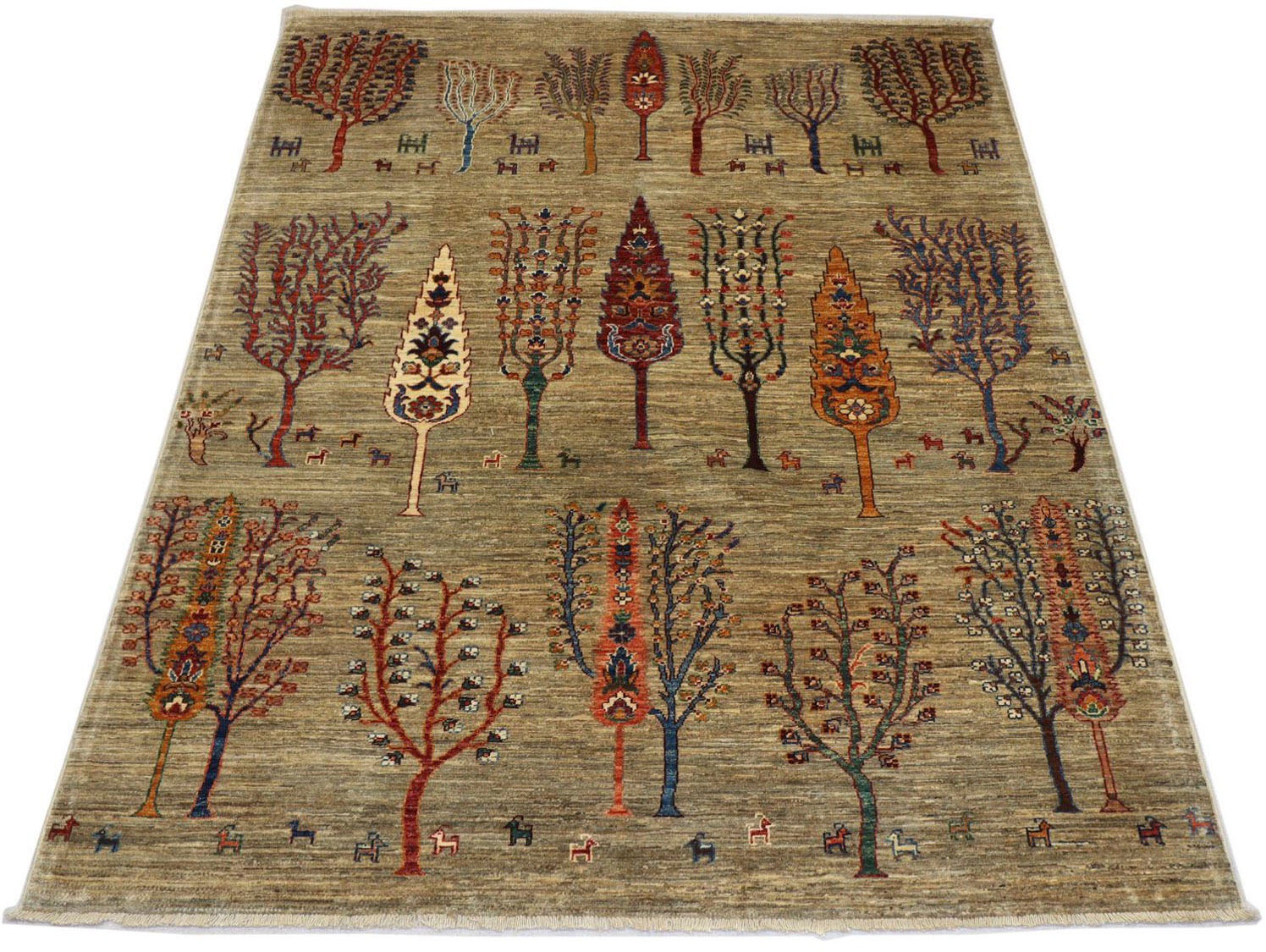 Image of morgenland Wollteppich »Ziegler Blumenmuster Beige scuro 239 x 179 cm«, rechteckig, 0,7 mm Höhe, Unikat mit Zertifikat bei Ackermann Versand Schweiz