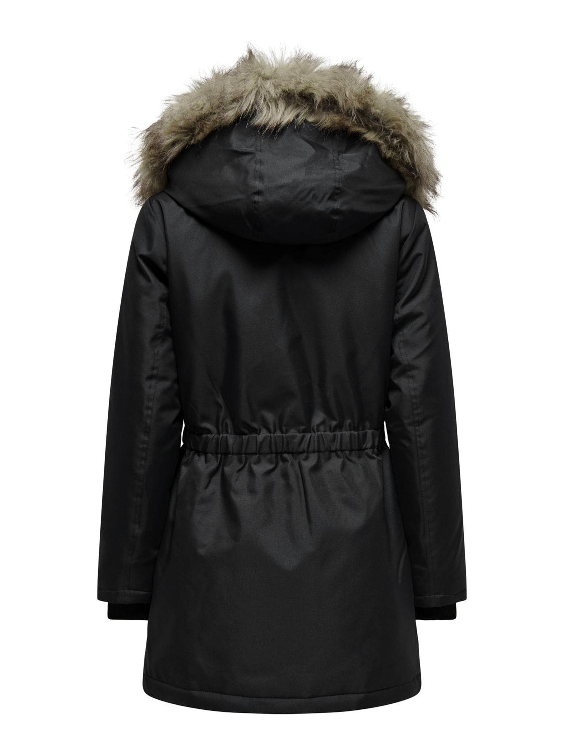 ONLY Parka »ONLIRIS FUR WINTER PARKA LIFE CC OTW« mit Kapuze mit verdeckter Knopfleiste