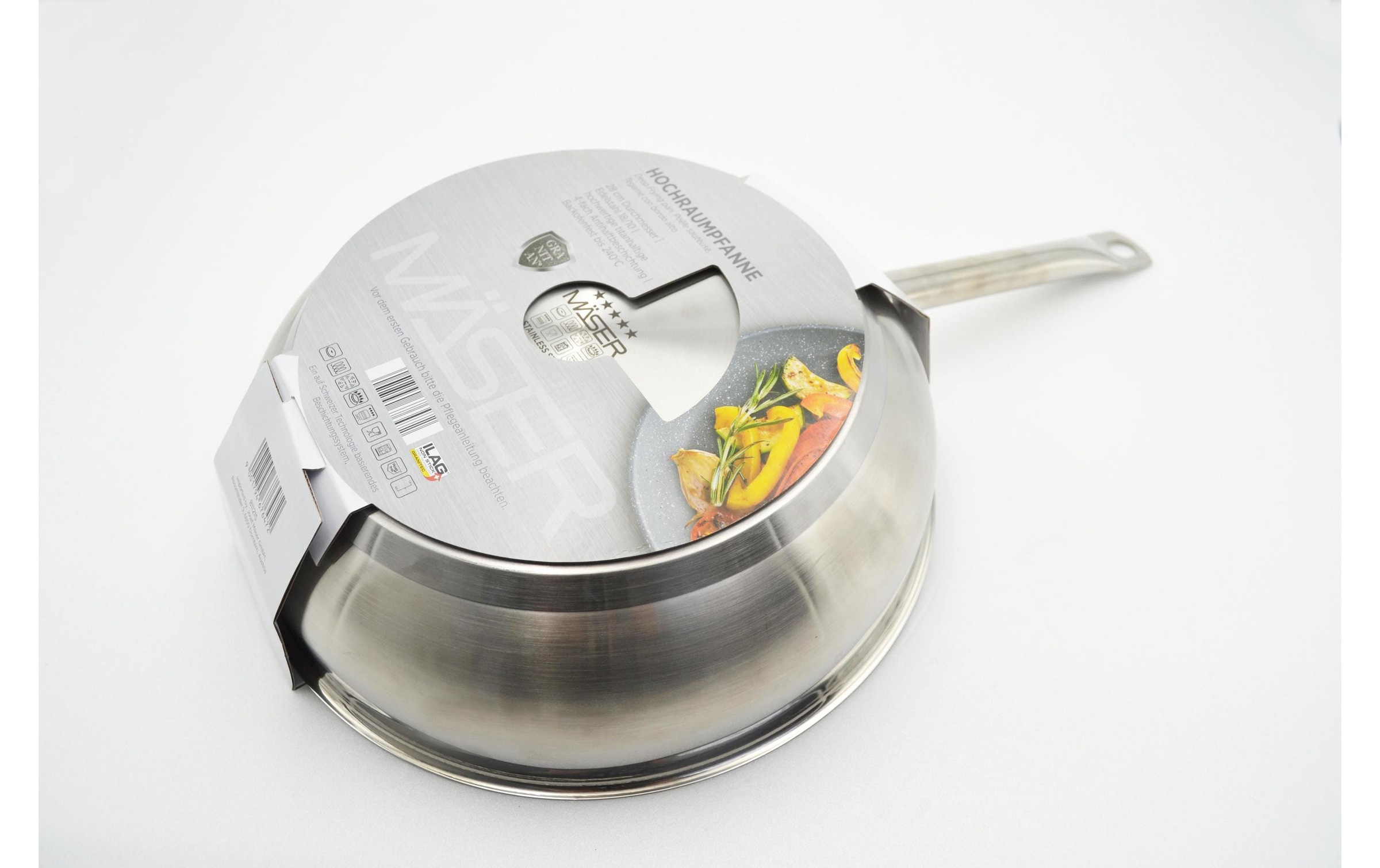 MÄSER Bratpfanne »Mäser PROFESSIONAL GR Hochrand 13,5 cm, Ø 28 cm« Cromargan® Edelstahl Rostfrei 18/10 1 tlg. tlg.