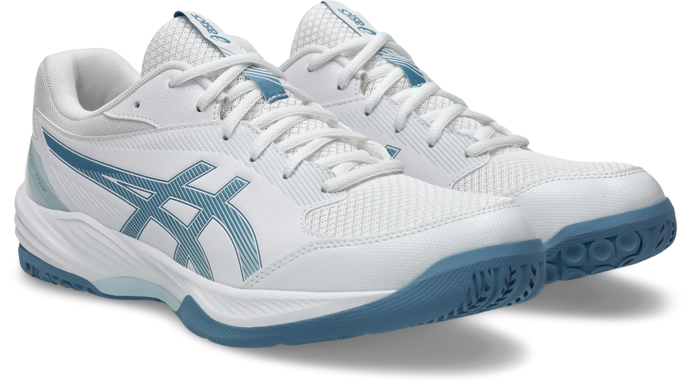 Asics, Herren, »GEL-TASK 4« für Hallensport, weiß, saba blau, 48, Hochwertiger Hallenschuh von Asics