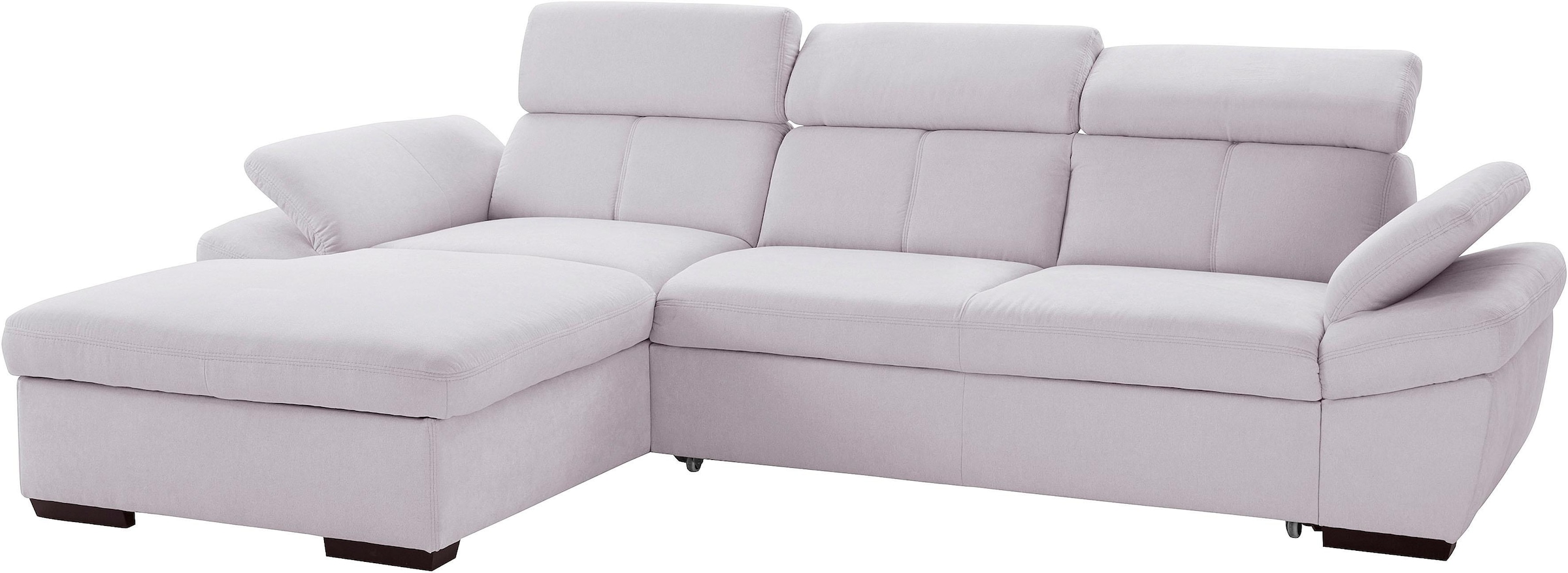 exxpo - sofa fashion Ecksofa »Salerno, inkl. Kopf- und Armteilverstellung, elegant & bequem, L-Form«, wahlweise mit Bettfunktion und Bettkasten, tolle Detailverarbeitung