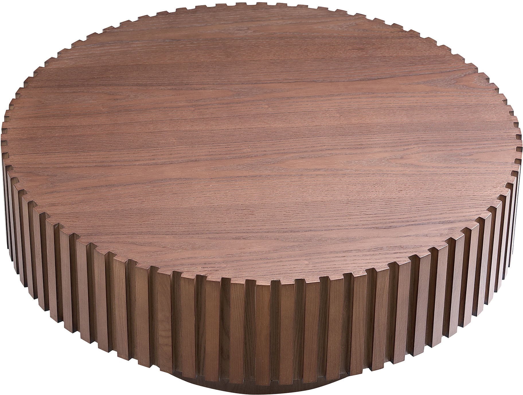 SalesFever Table basse »rund mit Massivholz-Lamellen Ø 80 cm« 1 cuis tlg. Moderner Holztisch fürs Wohnzimmer mit Echtholzfurnier