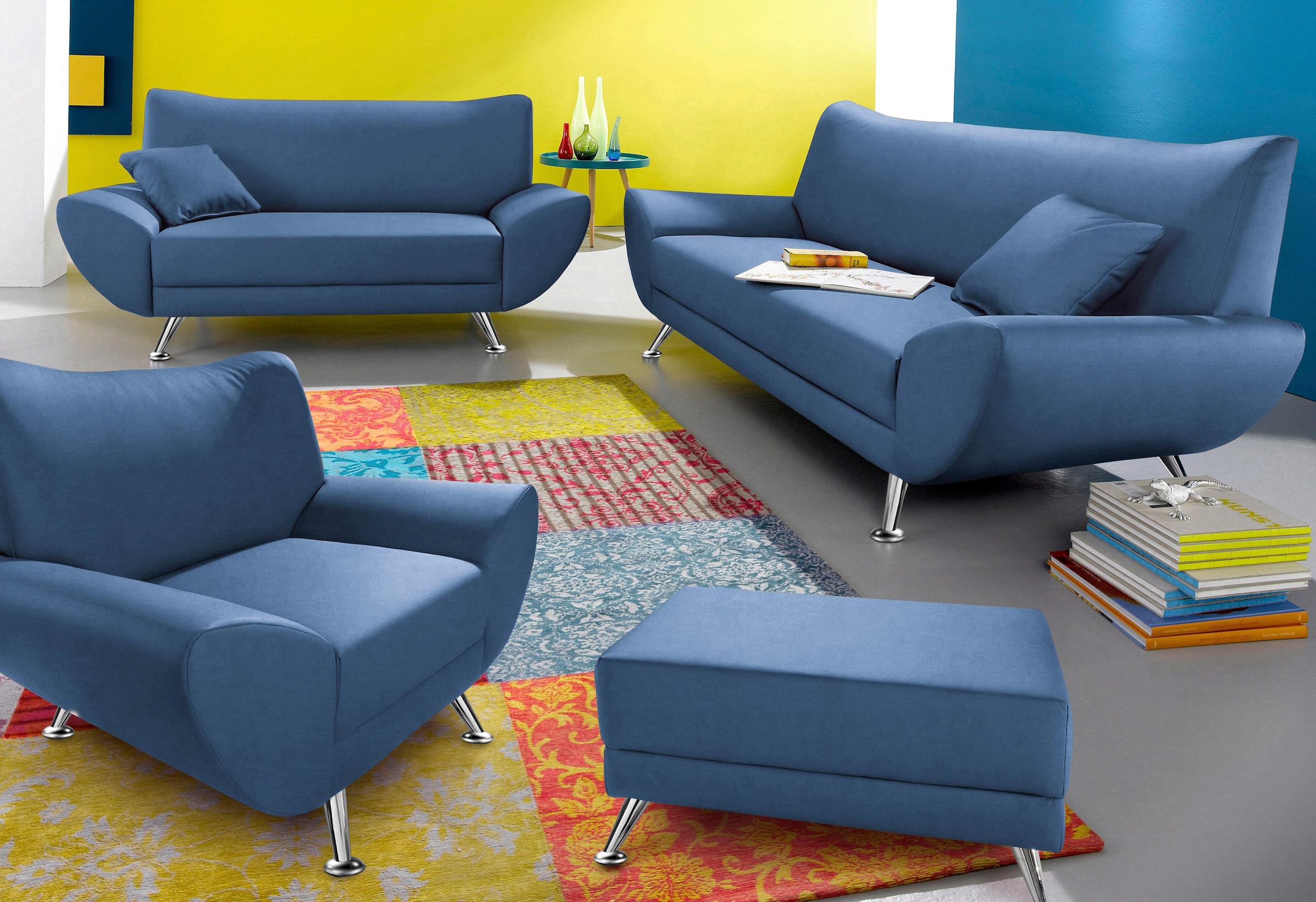 Home affaire Ensemble rembourré »Saltare elegant & komfortabel, , 3-2-1, bequem, Designfuss« 3 cuis tlg.