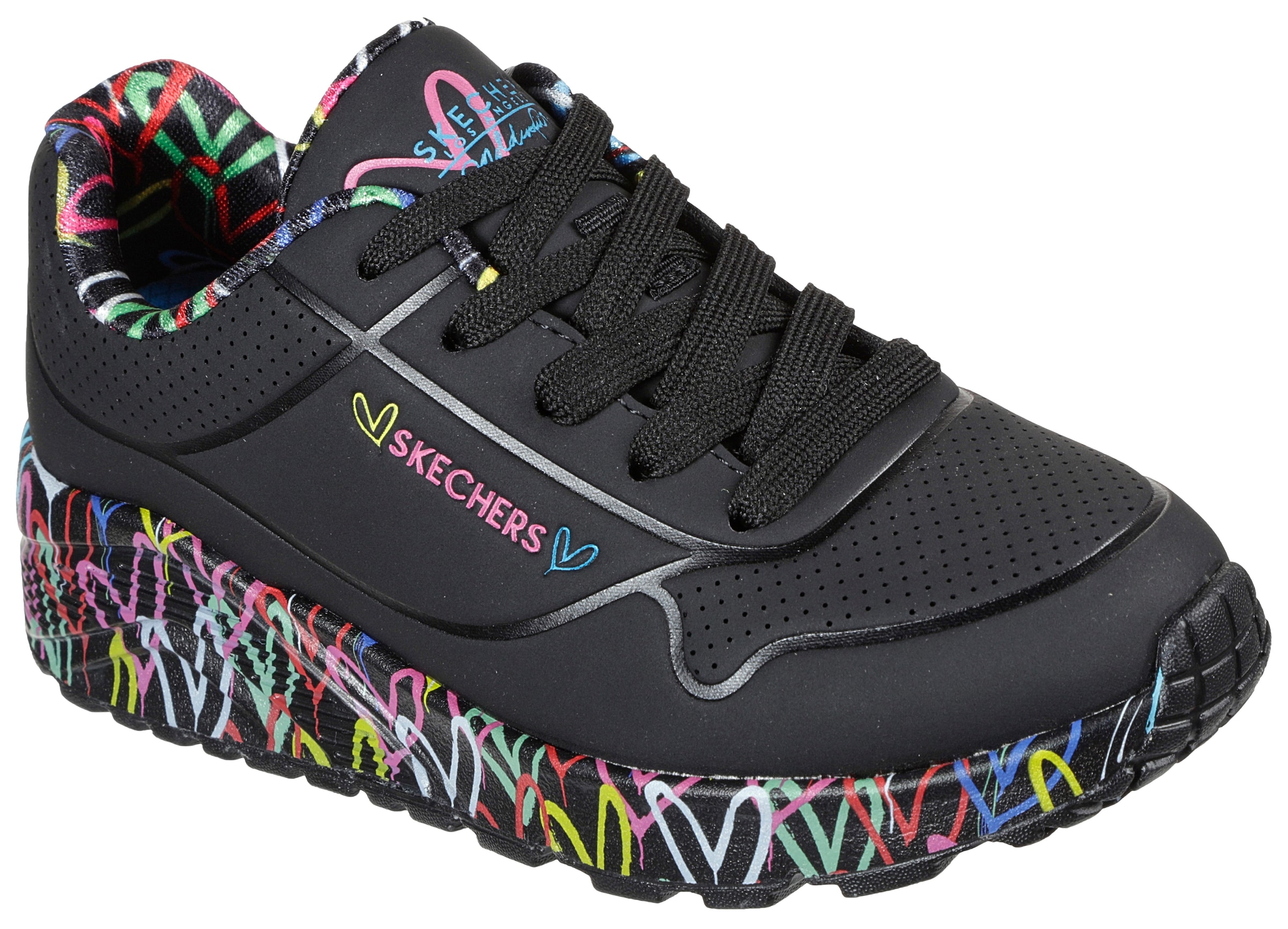 Skechers Sneaker »UNO LITE-LOVELY LUV«, Schnürschuh mit bedruckter Sohle, Grössenschablone zum Download