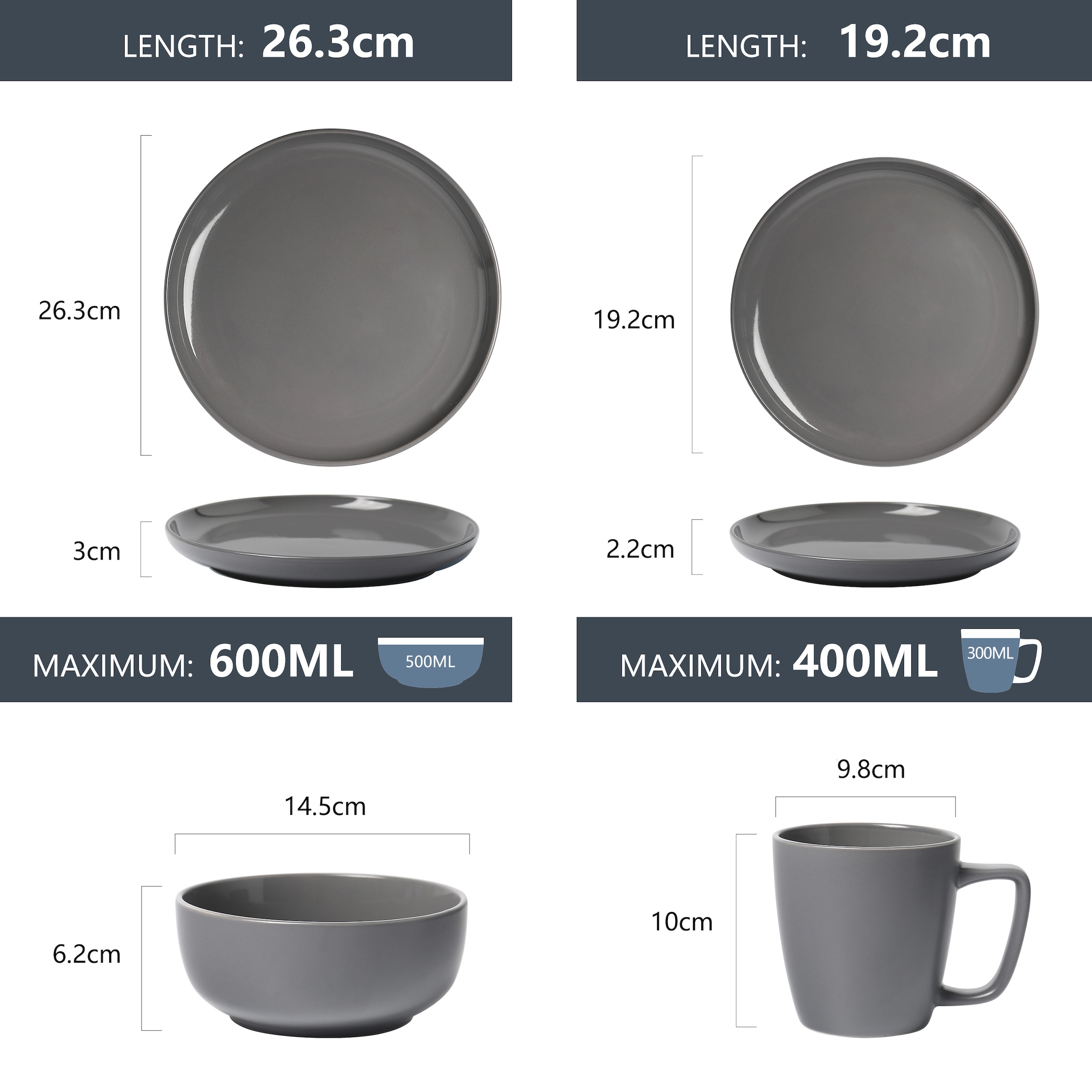 my home Set de vaisselle »Timula, aussen matt, innen glänzend« spülmaschinenfest und mikrowellengeeignet