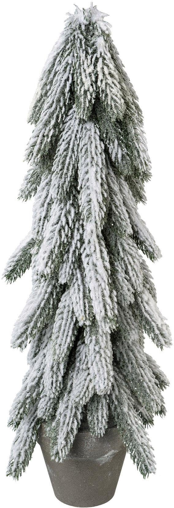 Creativ deco kaufen dekorativem Weihnachtsbaum künstlicher »Weihnachtsdeko, Künstlicher Christbaum, Schnee Topf jetzt Tannenbaum«, im mit