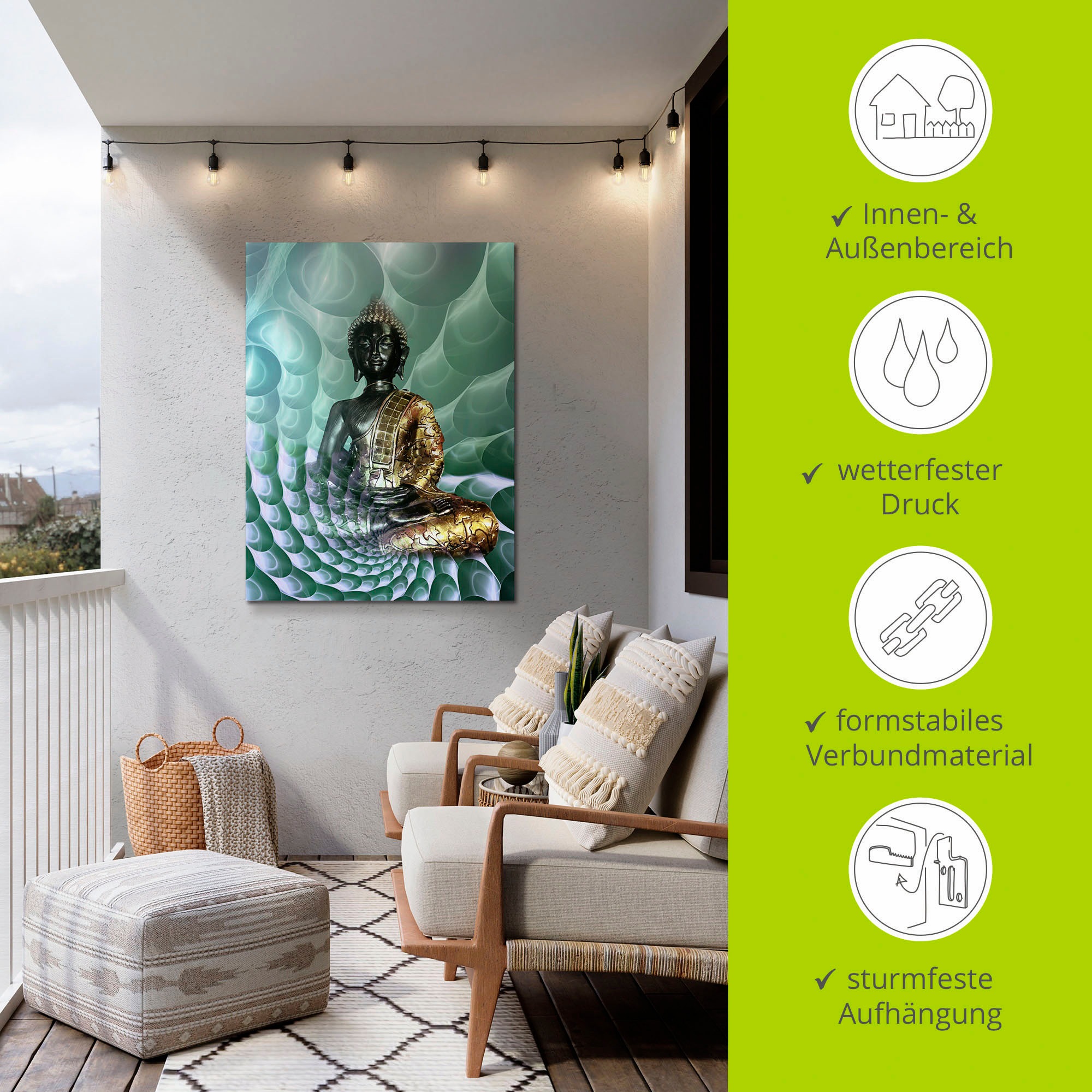 Artland Wandbild »Buddhas Traumwelt CB«, Religion, (1 St.), als Alubild, Outdoorbild, Leinwandbild, Poster, Wandaufkleber