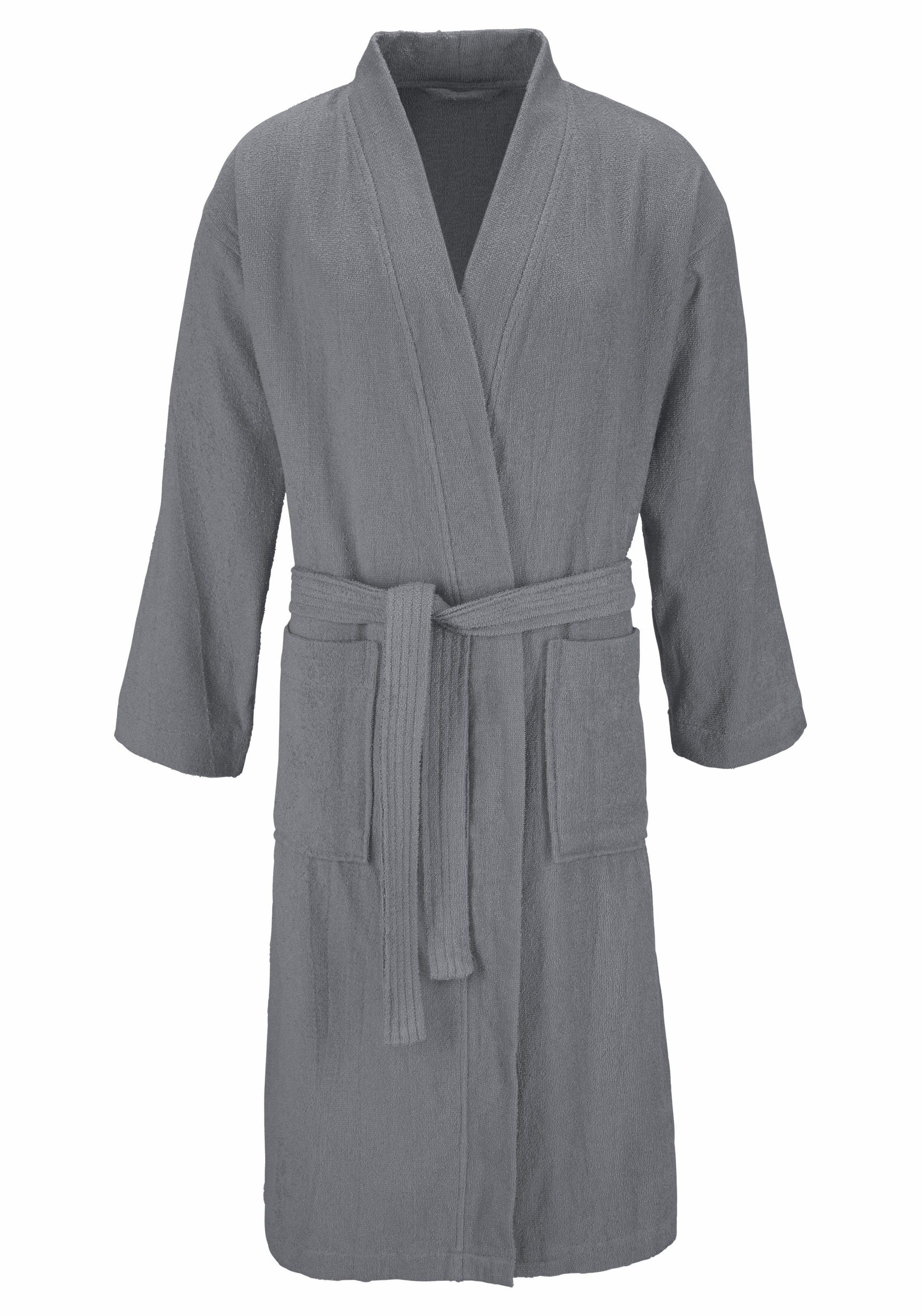 OTTO home Unisex-Bademantel "Travel, ideal für Sauna & Spa, Hotelbademantel, Morgenmantel" 1 Stk. für Damen & Herren, leichte Qualität, langer Bademantel, S-3XL