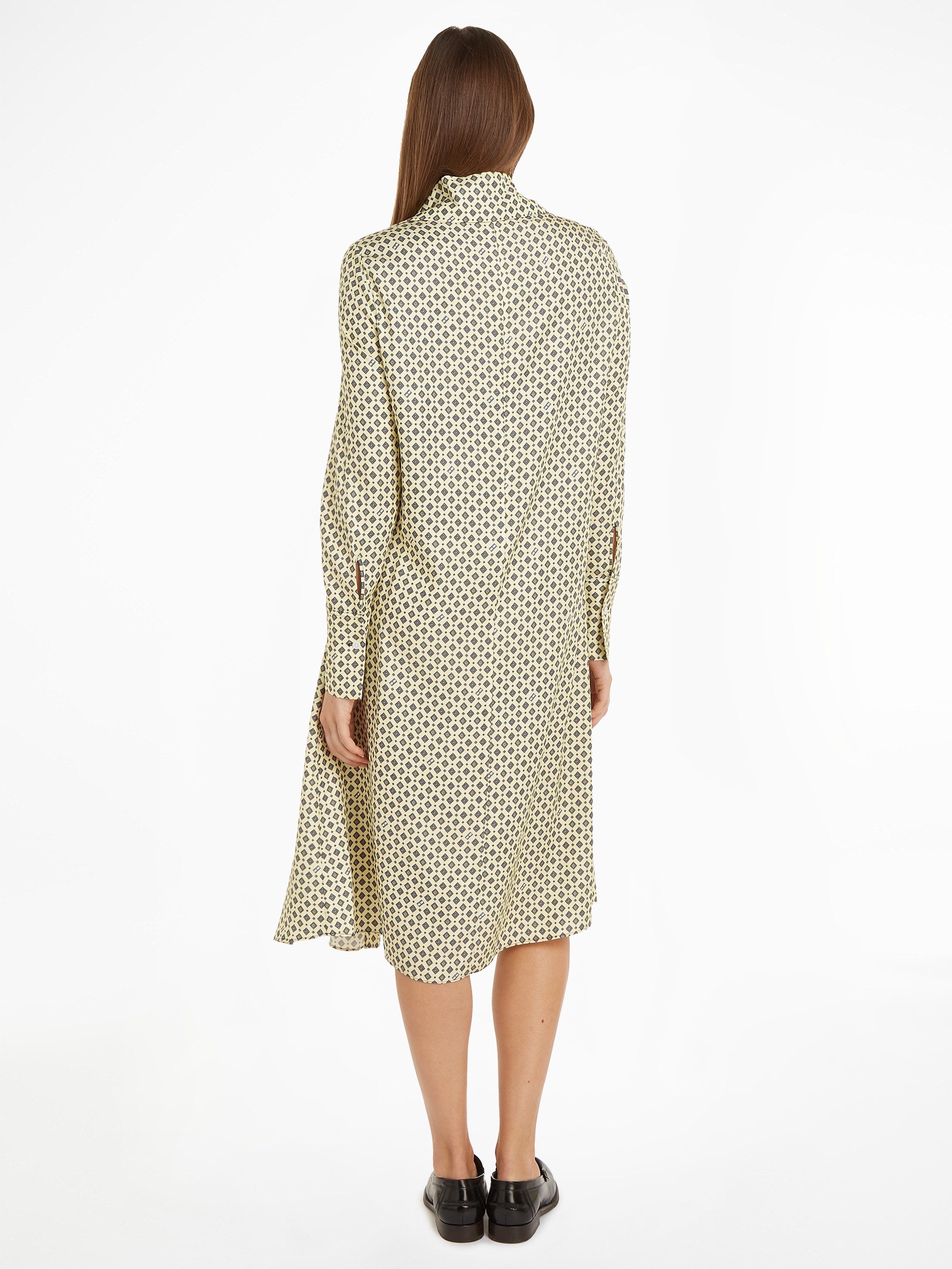 Tommy Hilfiger Blusenkleid »FOULARD DRAPED MIDI DRESS«, mit Tommy Hilfiger Markenlabel