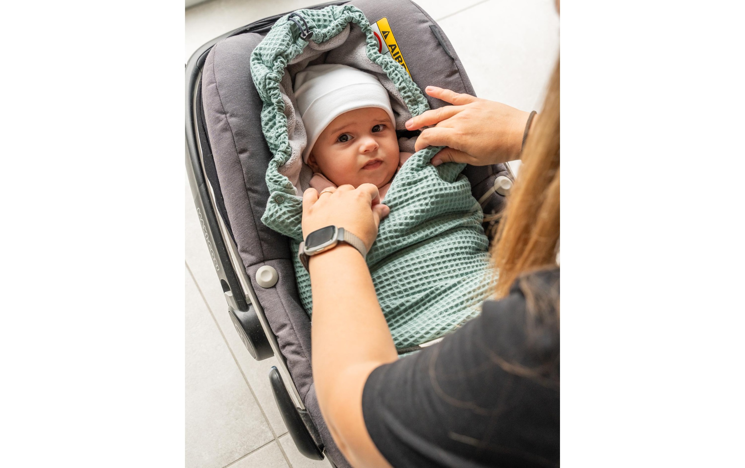 ULLENBOOM ® Couverture d'enveloppement »Waffel-Uni 90 x 100 cm«