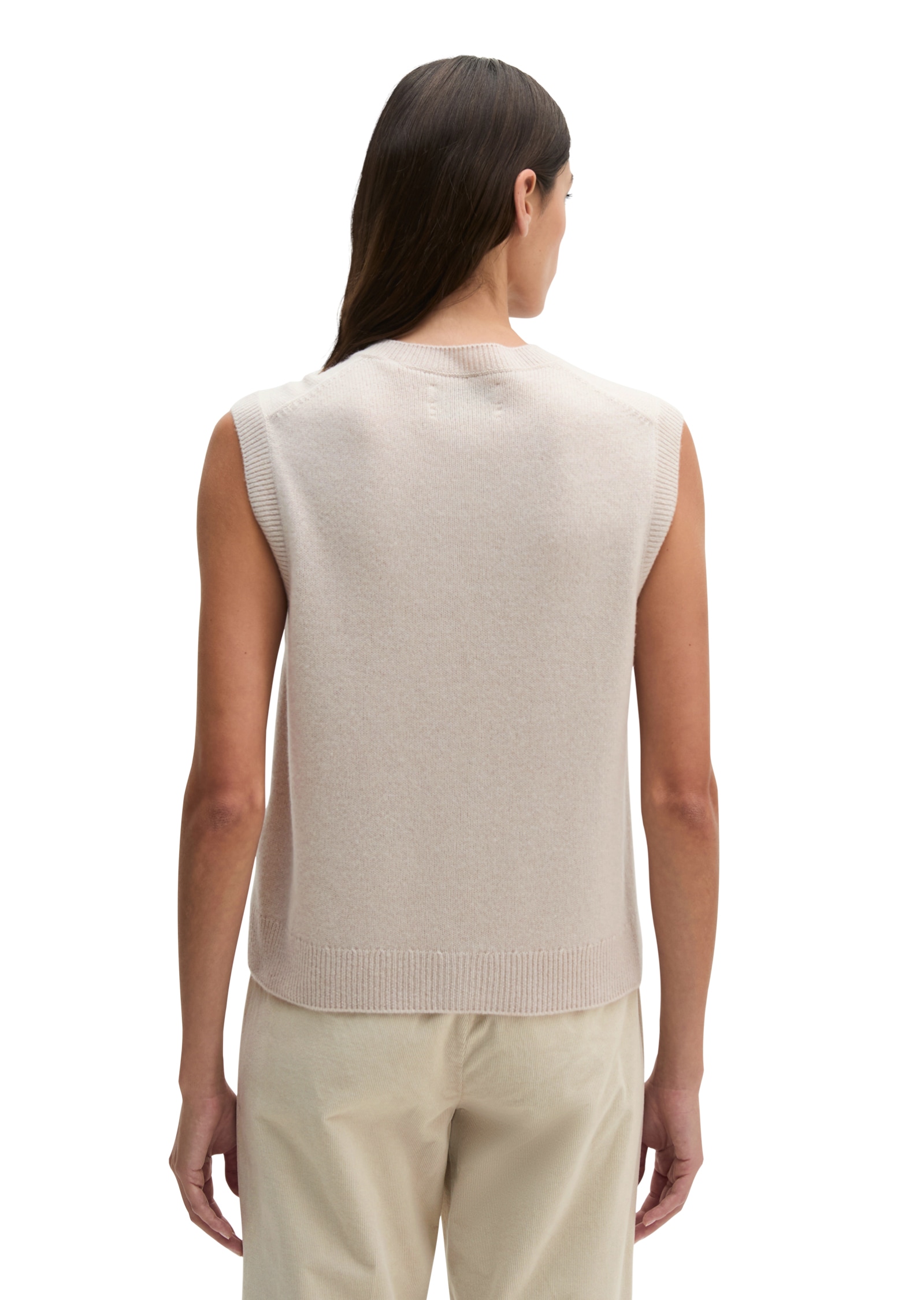 Marc O'Polo Gilet tricoté Cardigan sans manches régulier en laine d'agneau douce