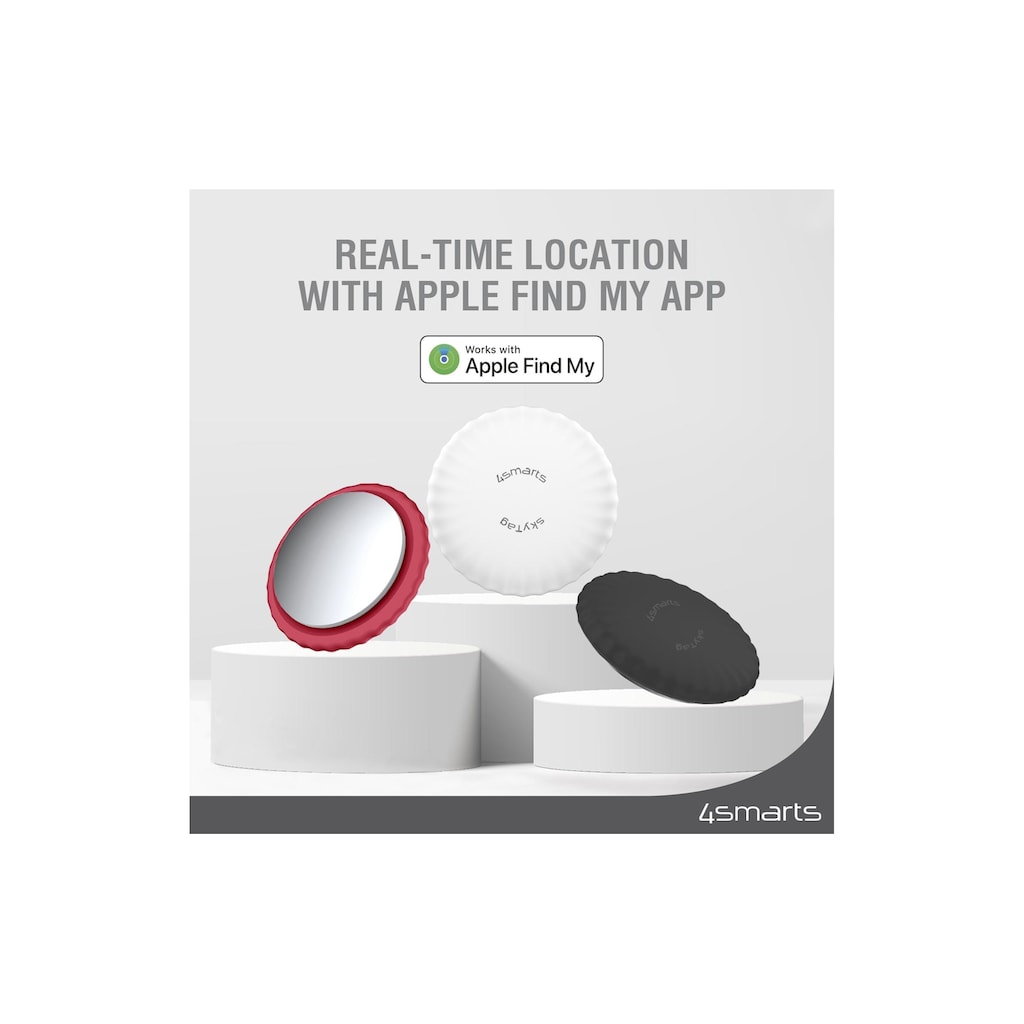 4smarts GPS-Tracker »Slim 4er Set 2x weiss, 1x schwarz, 1x rot«