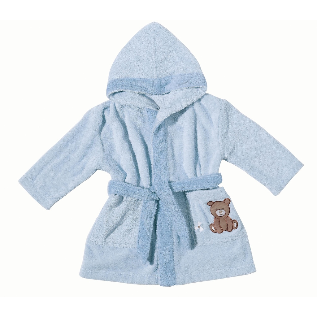 Egeria Babybademantel »Teddy Bear«, (1 St.), mit Kapuze und kleiner Stickerei, Organic Cotton