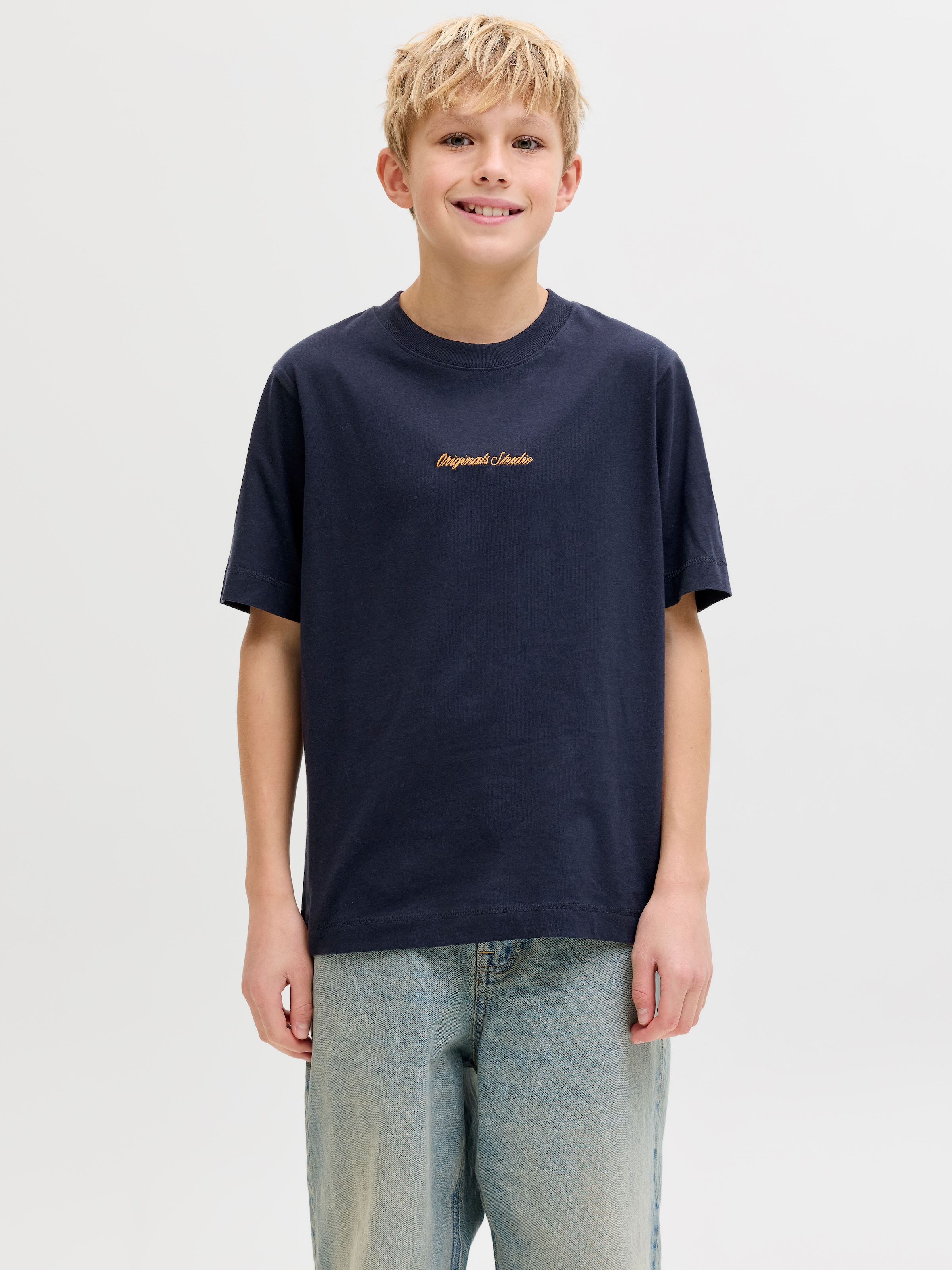 Jack & Jones Junior T-Shirt »JORNORREBRO EMB TEE SS CN NOOS JNR« Baumwolle, relaxed fit, Kurzarm