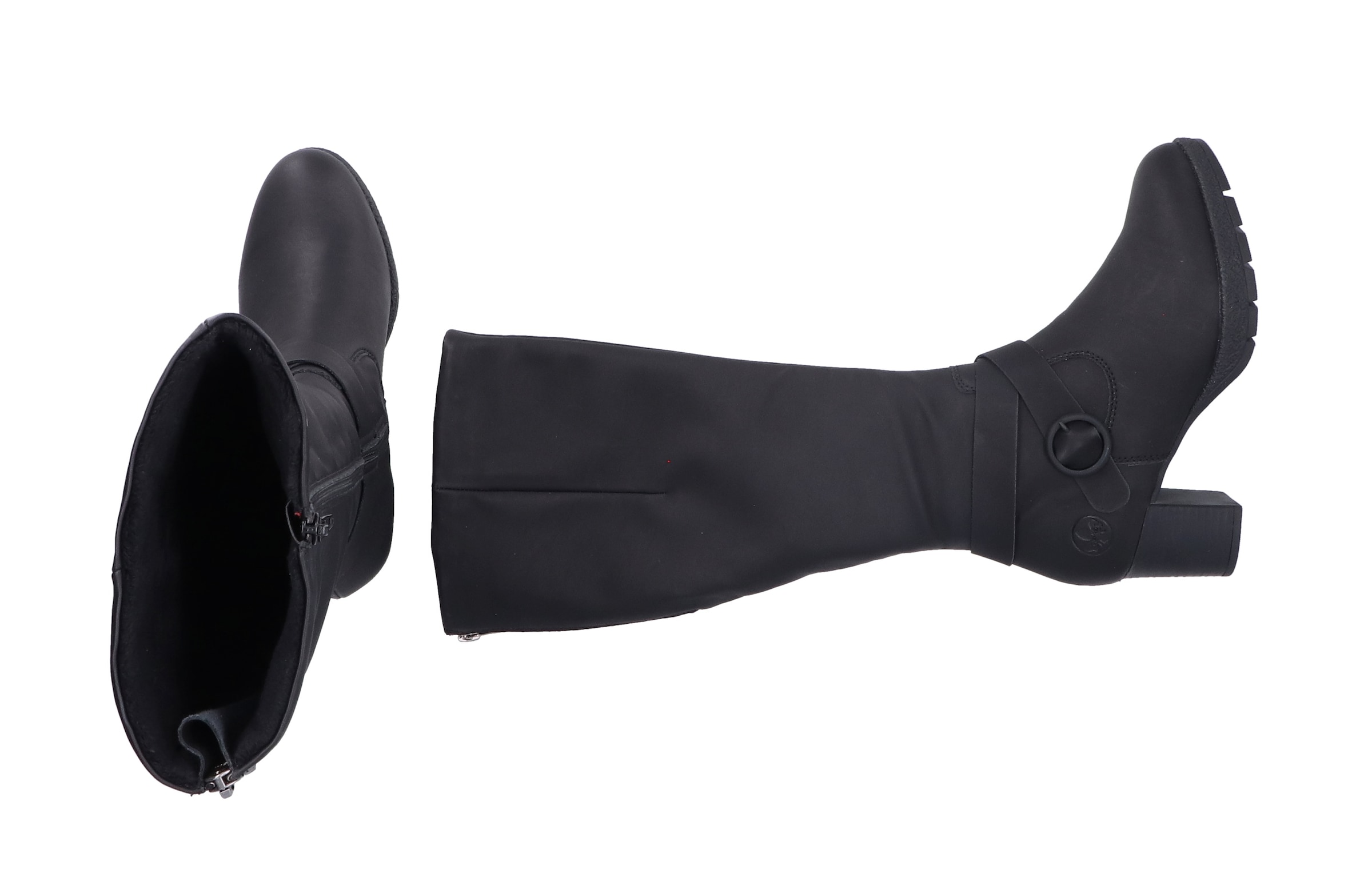 Rieker Stiefel  Langschaftstiefel, Blockabsatz,mit Reissverschluss hinten-schmale Form