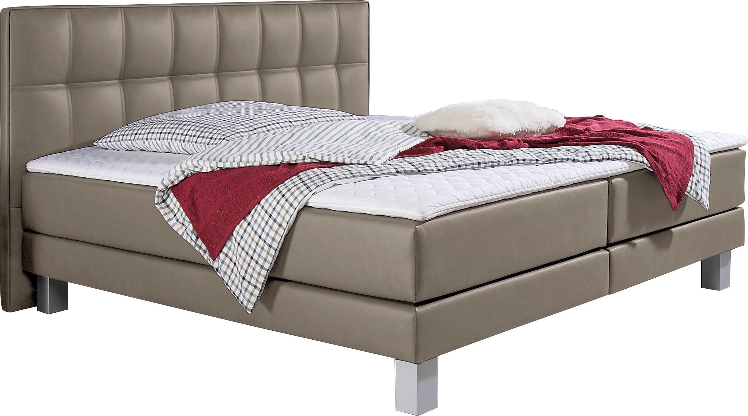 Home affaire Boxspringbett »Tavira« in 4 Breiten, 4 Farben und 3 Matratzenarten, incl. Topper