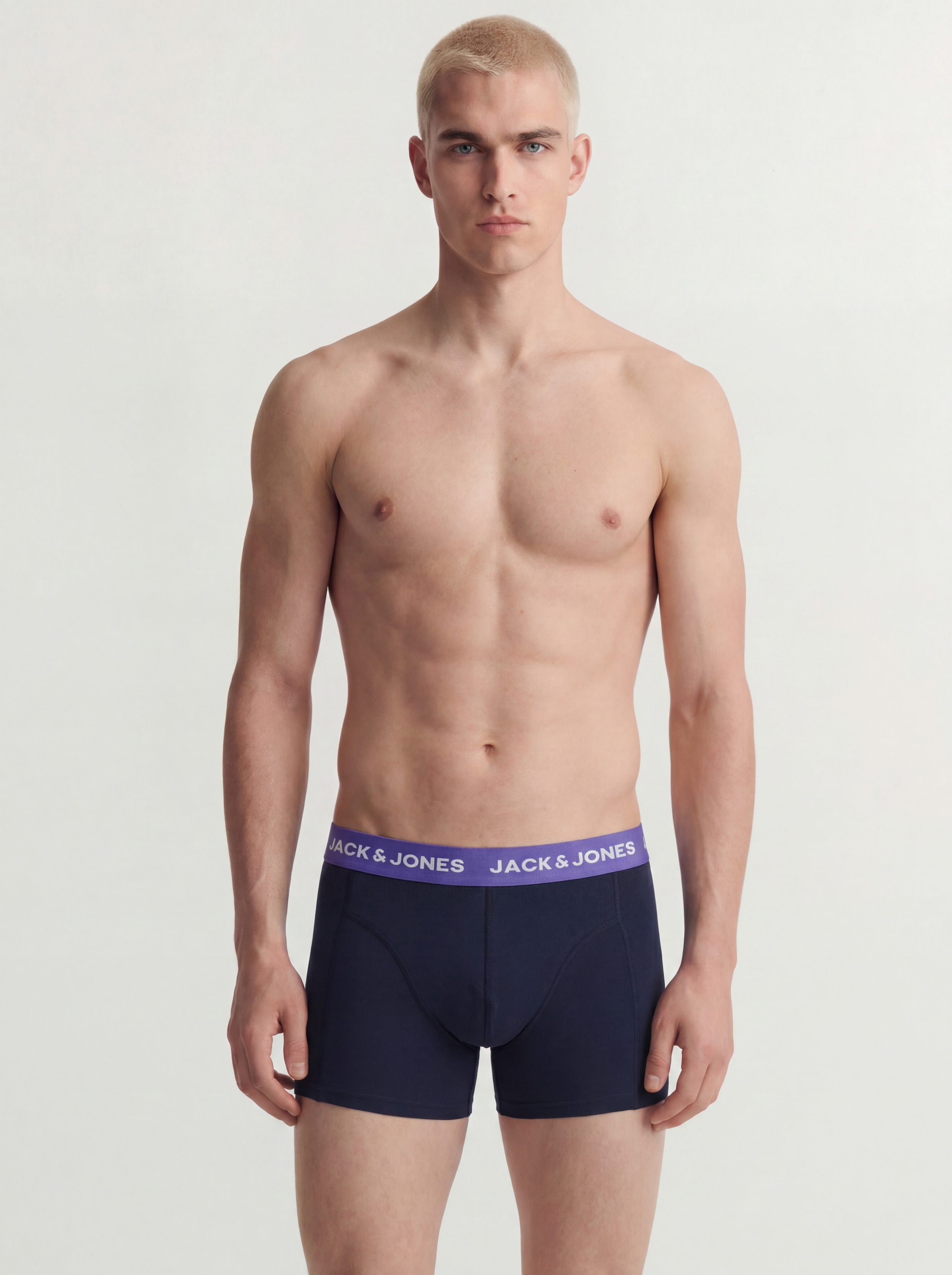 Jack & Jones Tronc »JACKYLE SOLID TRUNKS 12 PACK« Paquet, 12 cuis mélange de coton, ceinture élastique