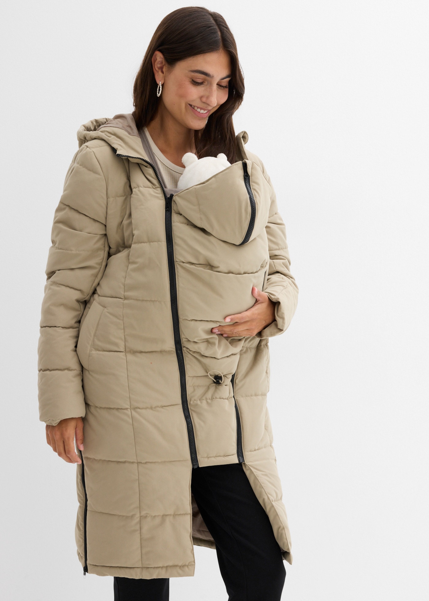 Image of bonprix Umstandsmantel mit abnehmbarem Trageeinsatz mit Kapuze, Regular Fit