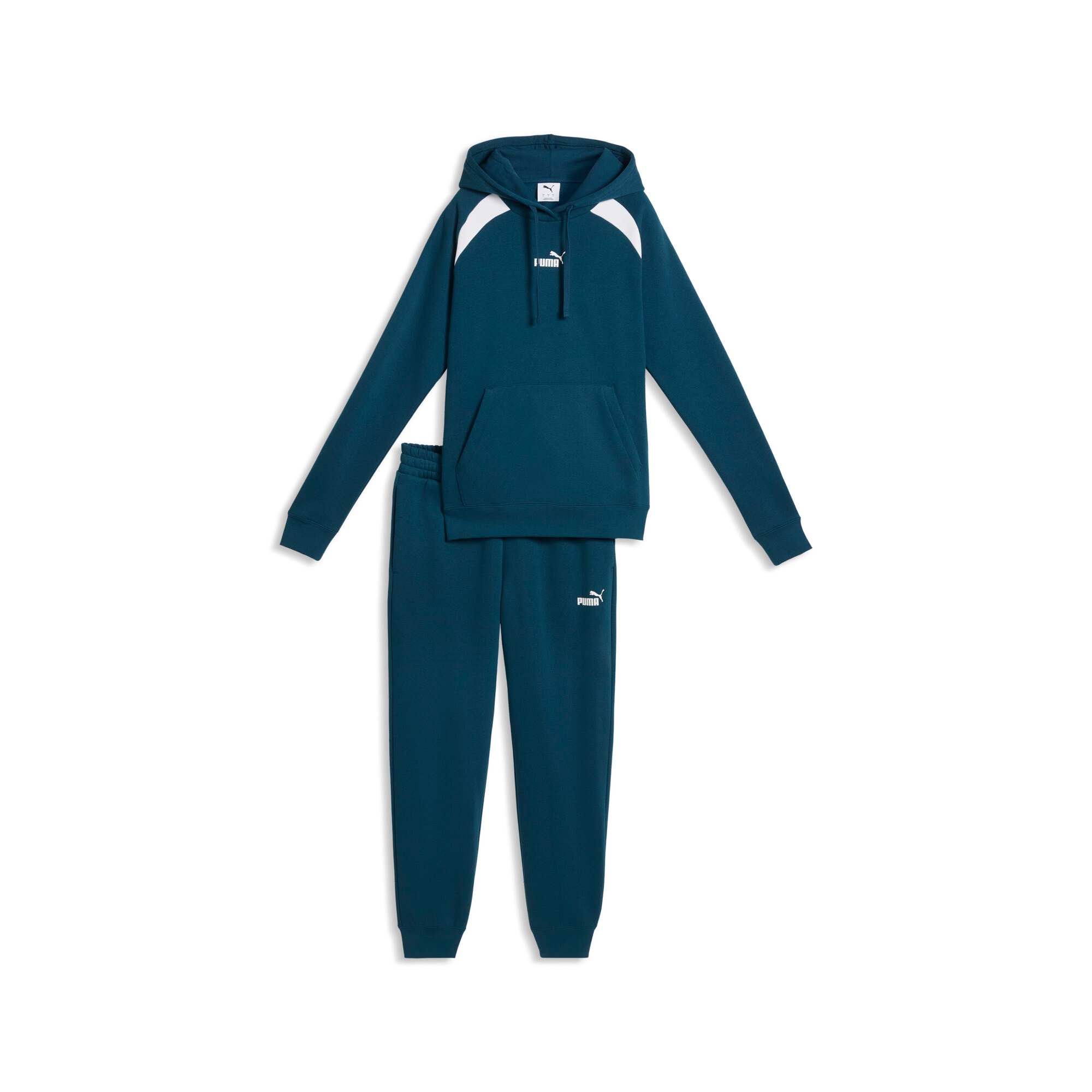 PUMA Combinaison d'entraînement »HOODED SWEAT SUIT FL CL« 2 ensemble deux pièces, avec capuche, en coton et polyester, coupe régulière,