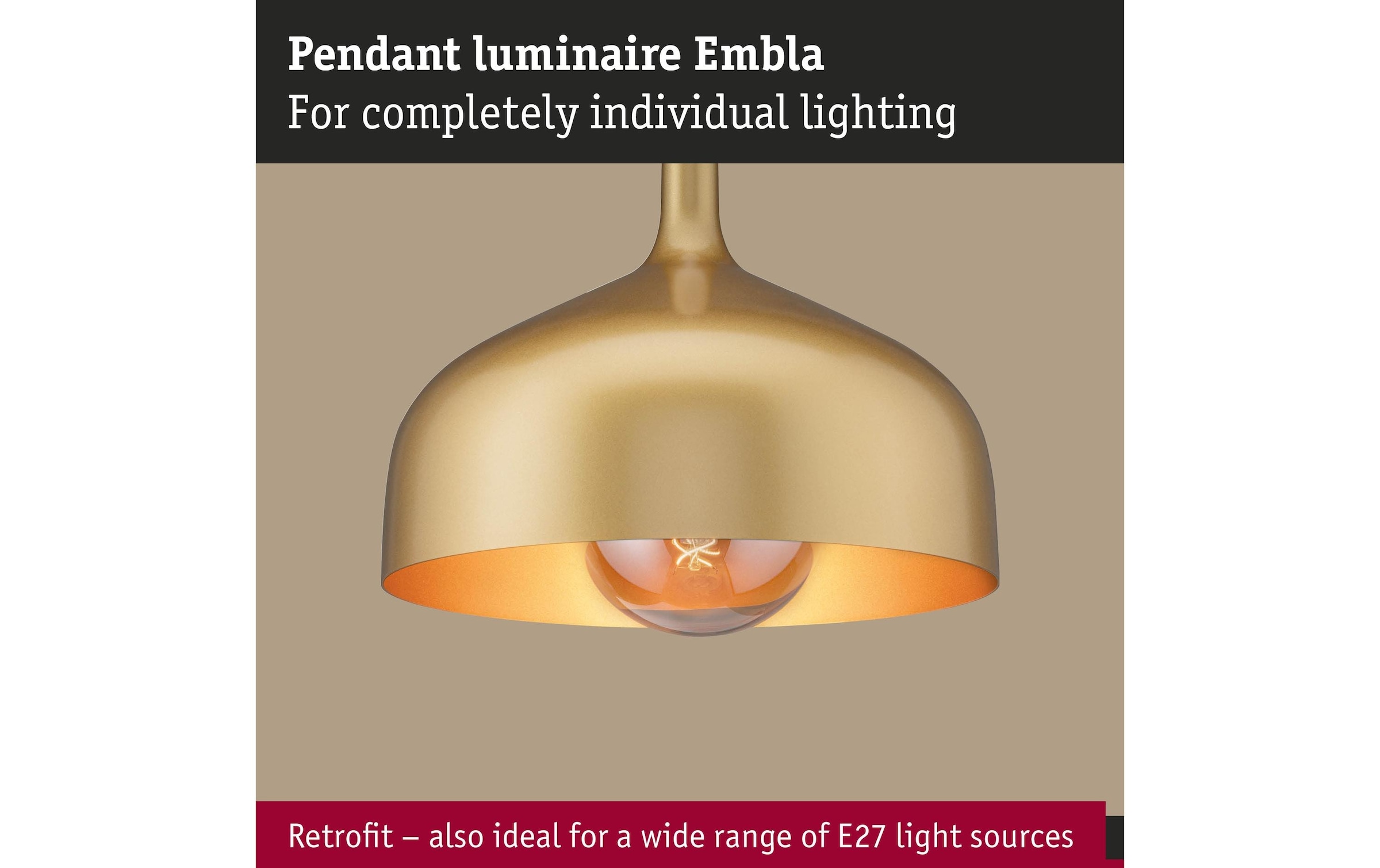 Paulmann Lampe suspendue »Pendelleuchte Embla II E27 Metall Metall«