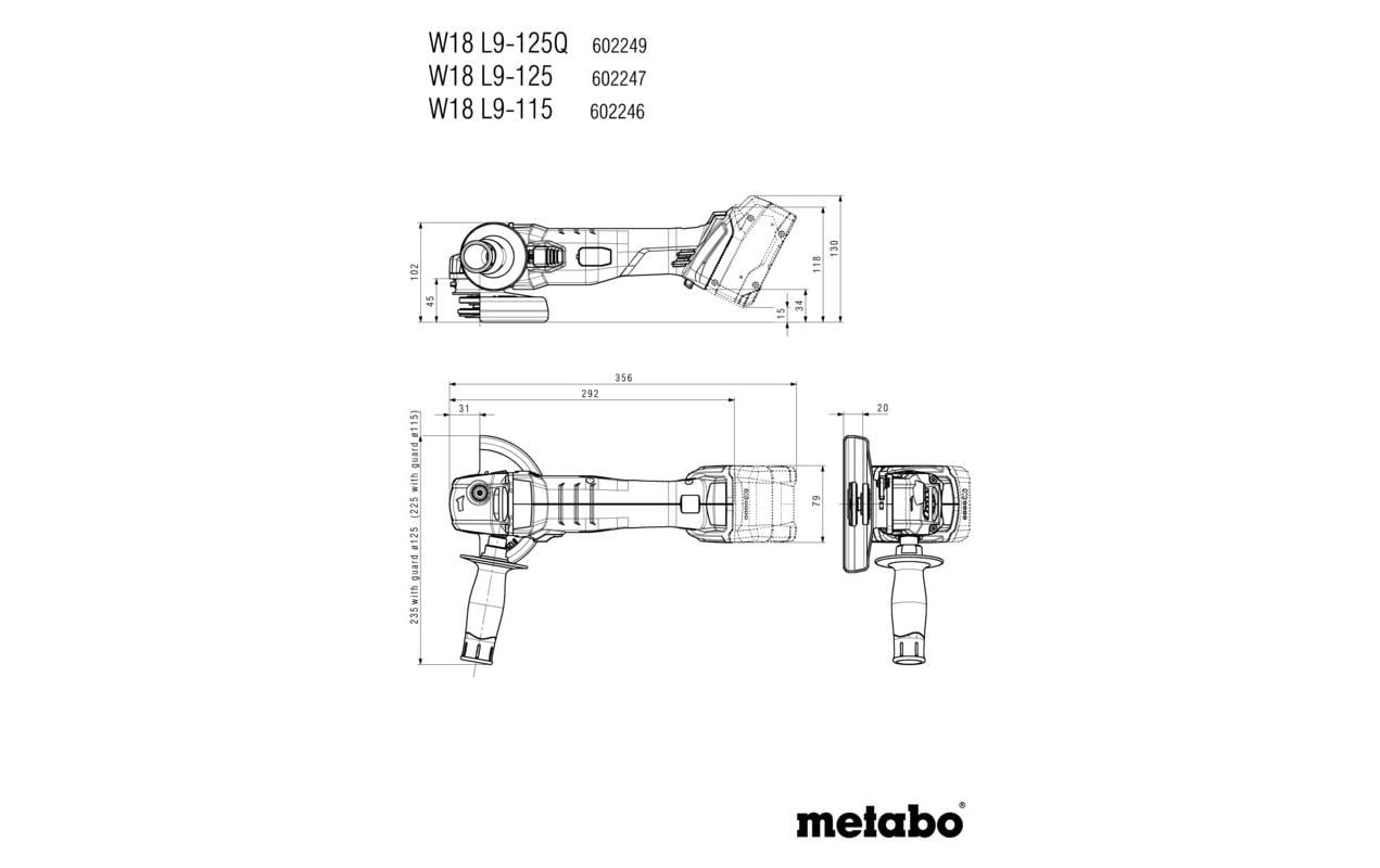 metabo Winkelschleifer »W 18 L 9-125 Ø 125 mm Kit«